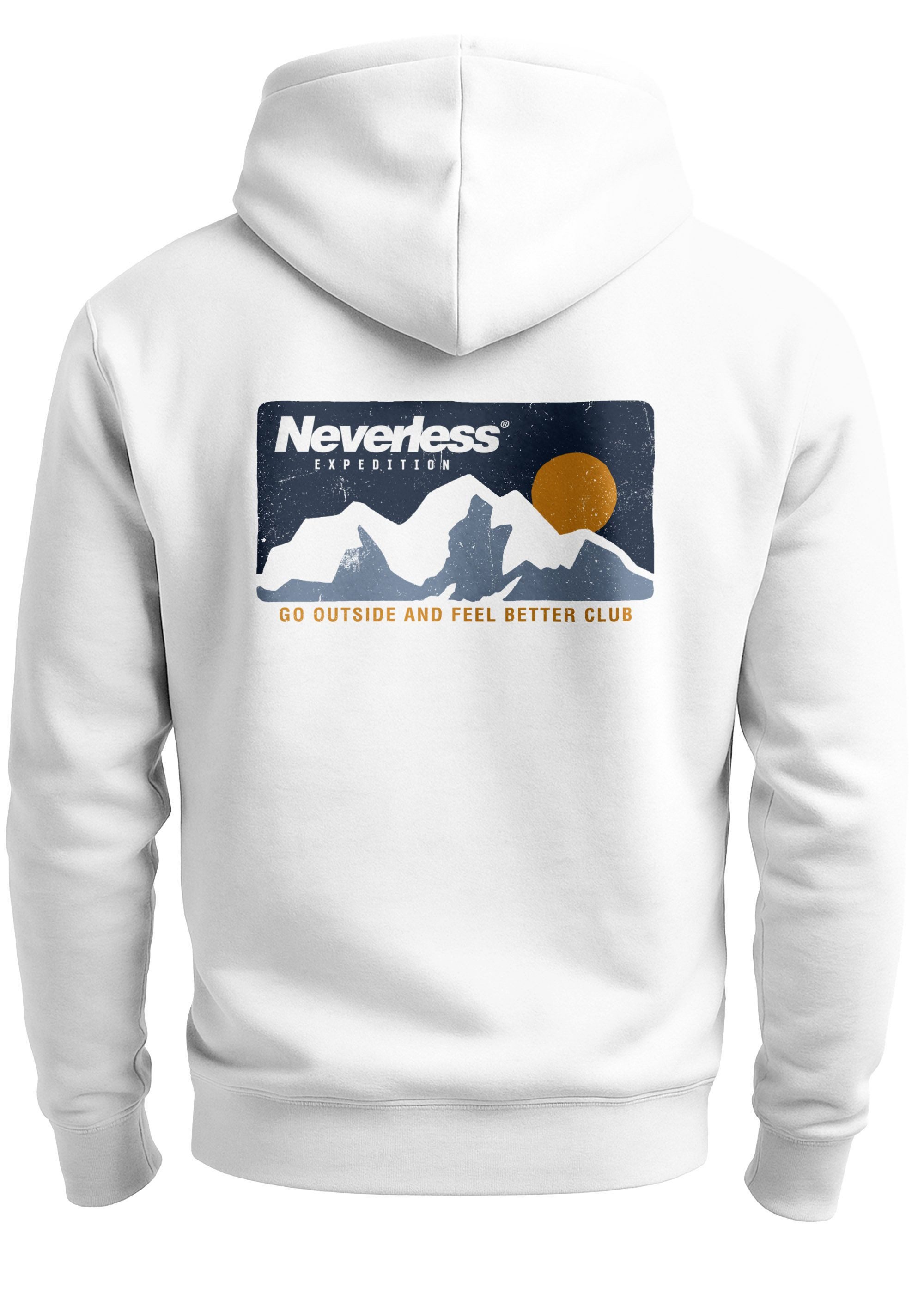 Neverless Hoodie Herren Hoodie Backprint Berge Wandern Berg-Grafik Vintage günstig online kaufen