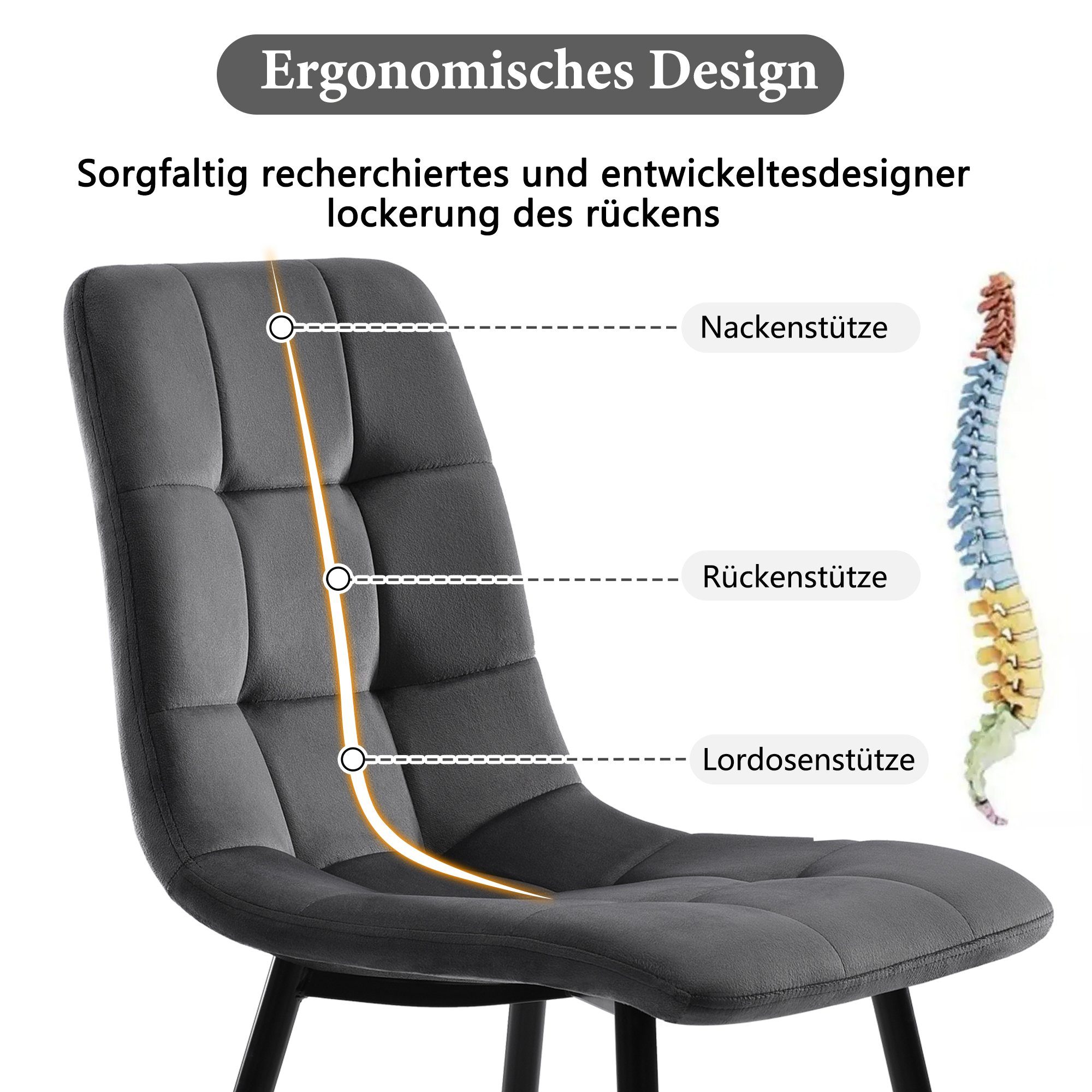 OKWISH Essgruppe Esszimmerstuhl, Esstisch mit 4 günstig online kaufen