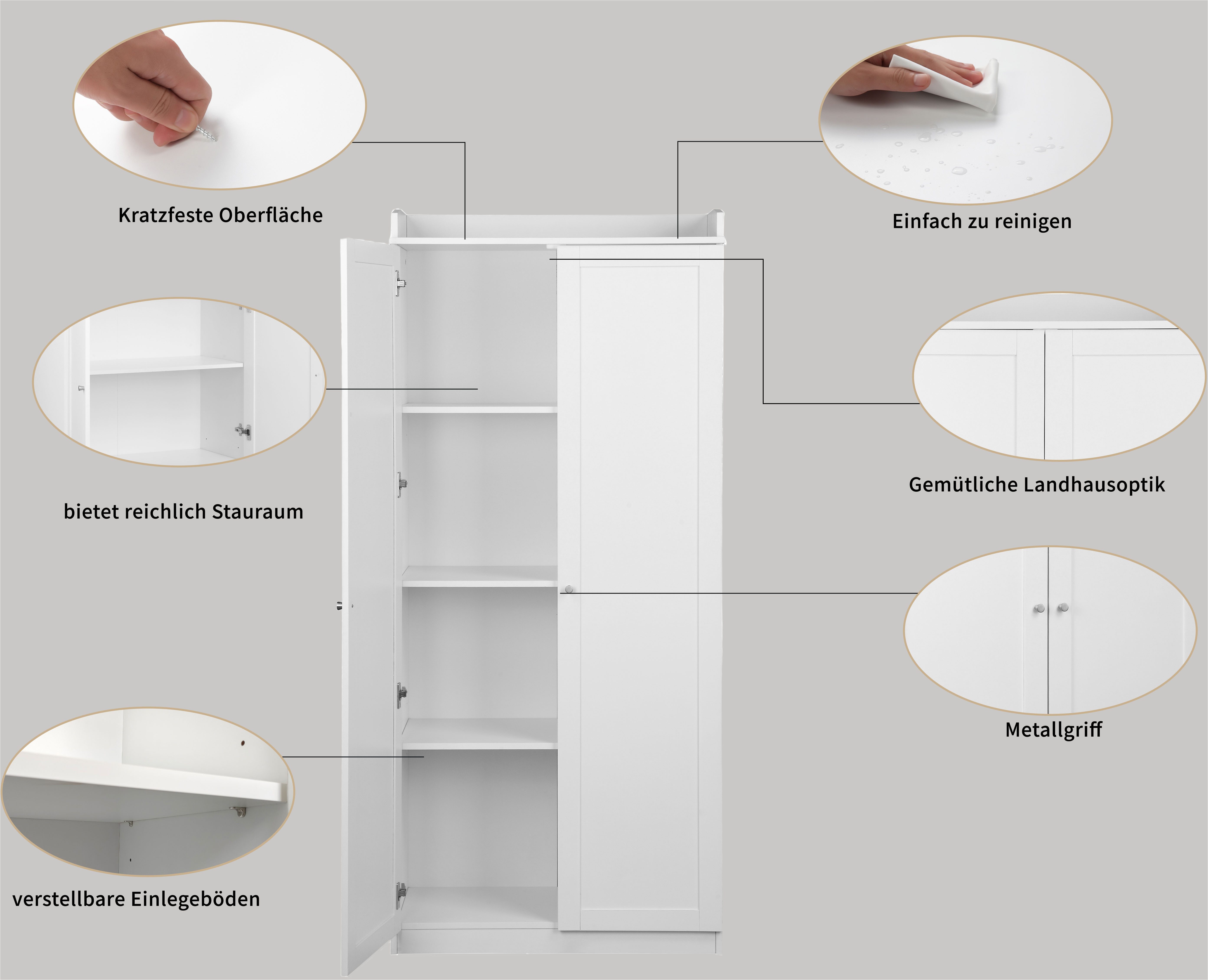 OTTO home Aktenschrank Aalborg (im Landhausstil) 4 Fächer mit Ordnerhöhe, umrandete Ablagefläche, Höhe 180 cm