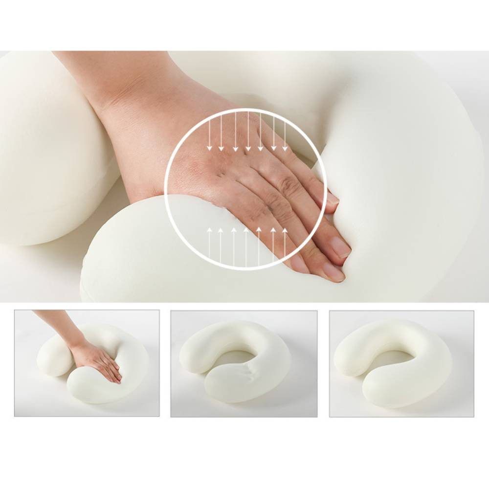 Blusmart Reisekissen Nacken kissen U-förmiges mit Aufbewahrungstasche, Memory Foam Nackenschutz, 1-tlg., Flugzeug kissen faltbare, für Reise kissen cooles Nickerchen