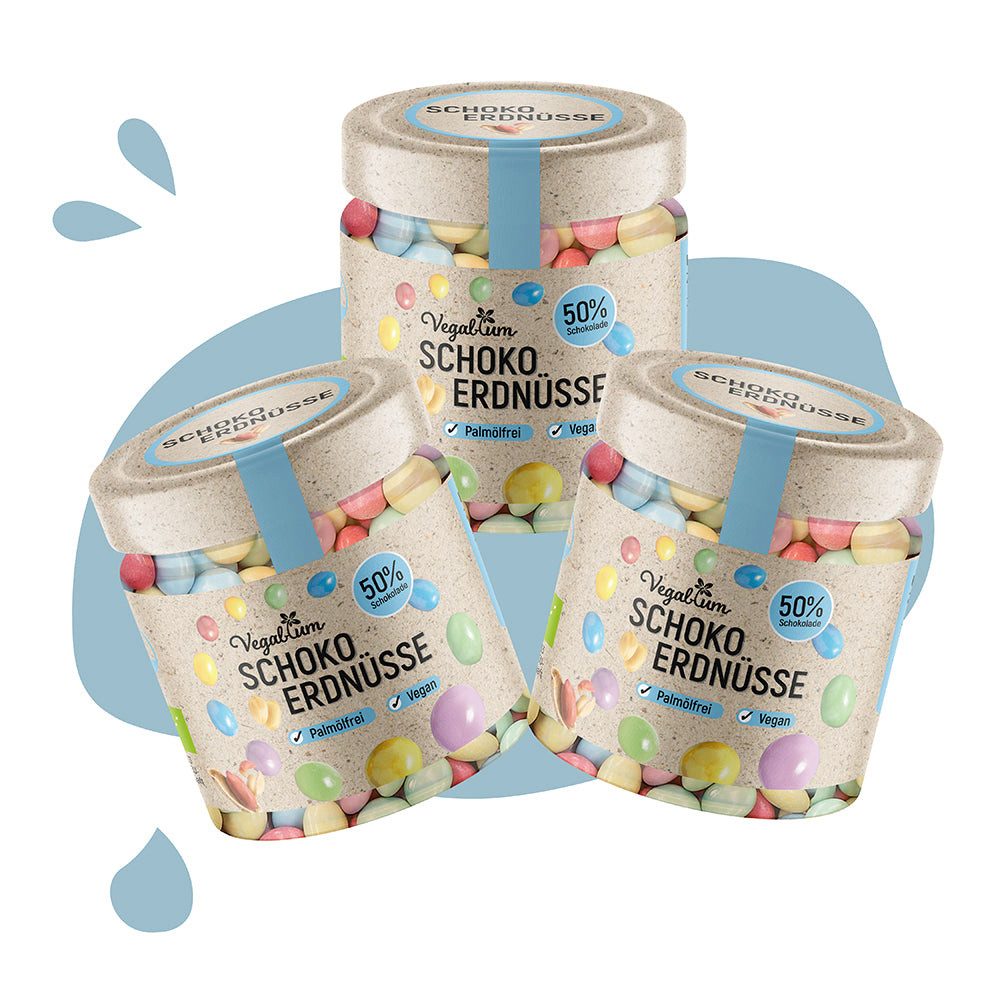 Vegablum Schokolade Bio Schoko Erdnüsse, 3 Gläser à 100 g, 3 x (Set, Bio Schoko Erdnüsse, 3 Gläser à 100 g)