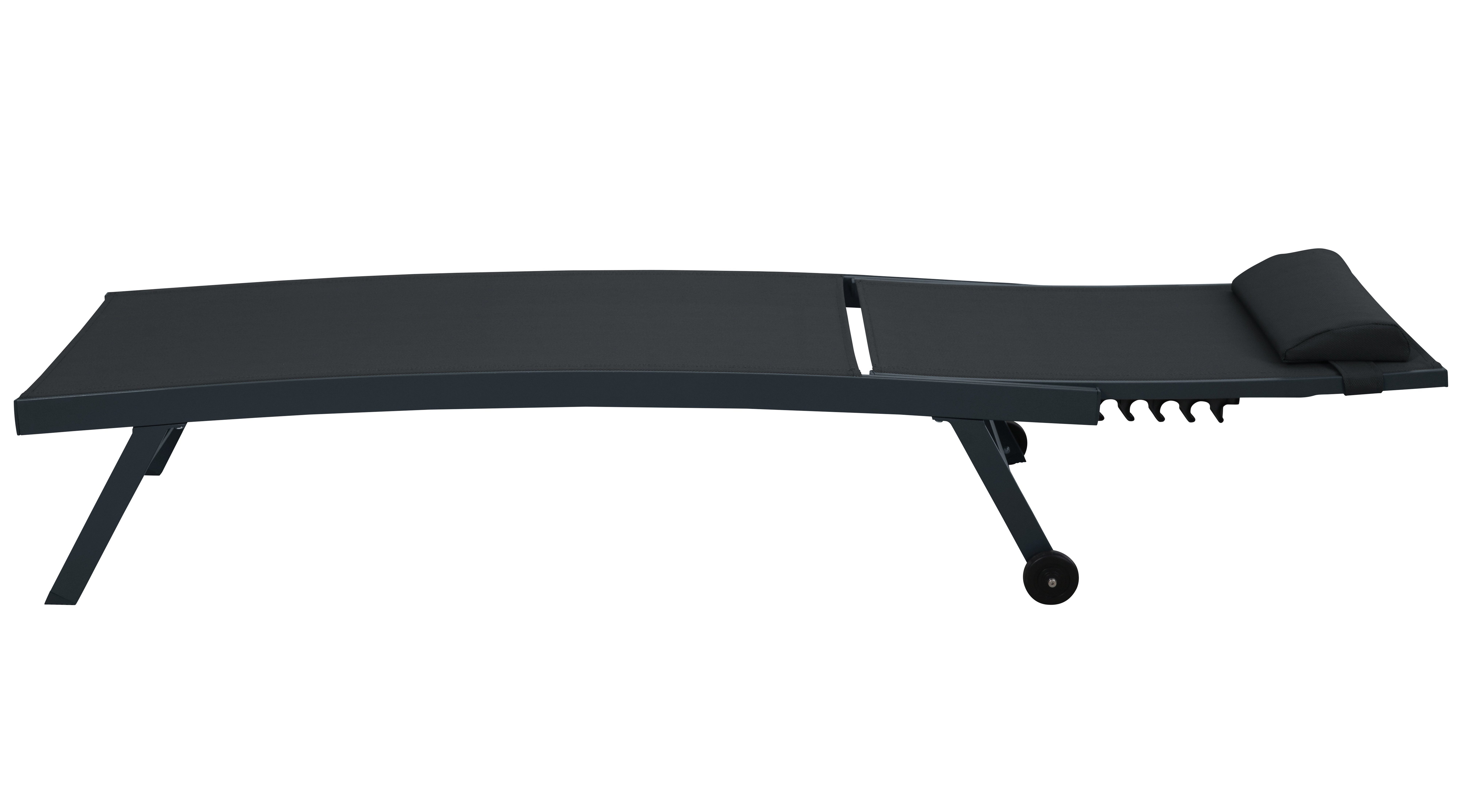 Gardissimo Rollliege Elli anthrazit Gartenliege Sonnenliege Alu Aluminium mit Rollen, Spar-Set, 1 St., Liege mit Rollen und Kopfkissen, Rückenlehne verstellbar  – Bild 4 von 5