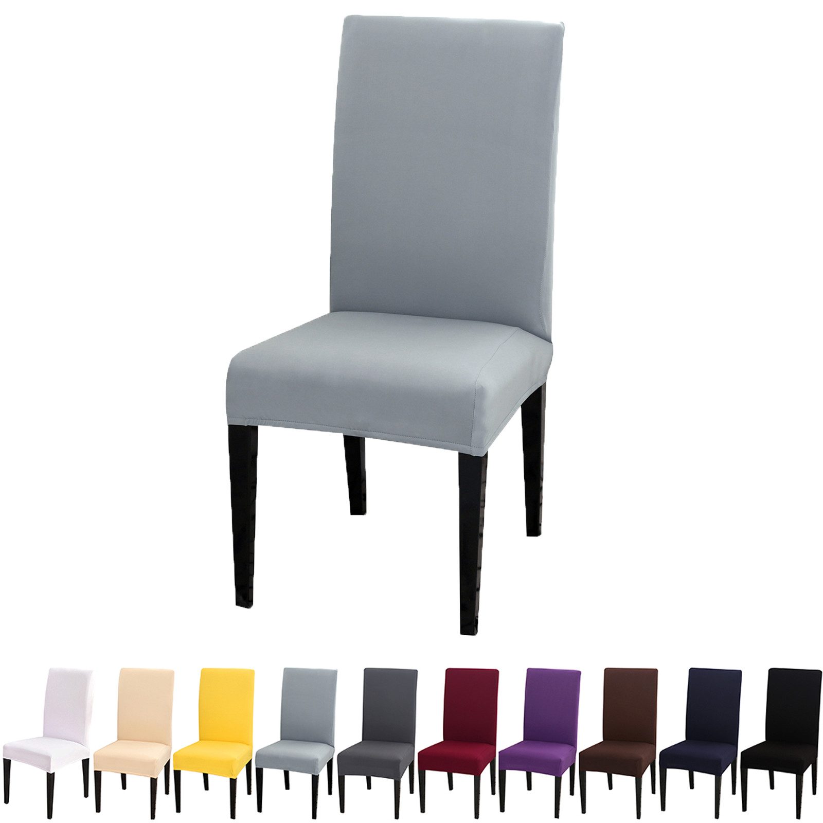 BTTO Stuhlhusse Stuhlhusse Universal Stretch Stuhlbezug Stuhlüberzug,Einfarbig, Elastische Stretch Husse