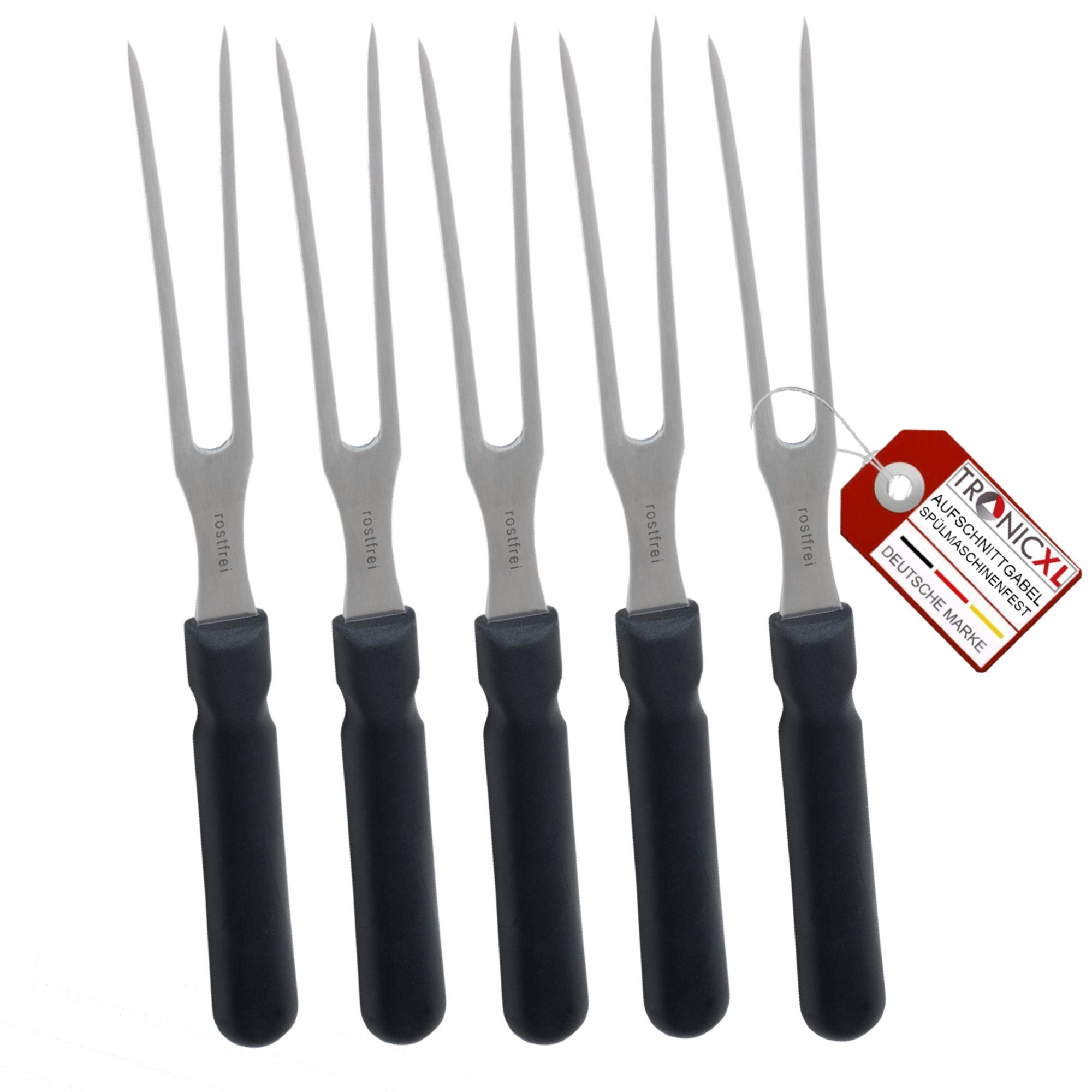 TronicXL Vorlegebesteck 5 Stück Aufschnittgabel Fleischgabel Gabel Bratengabel Aufschnitt Käse, rostfrei Vorlegegabel Fleisch Gabeln Servierbesteck