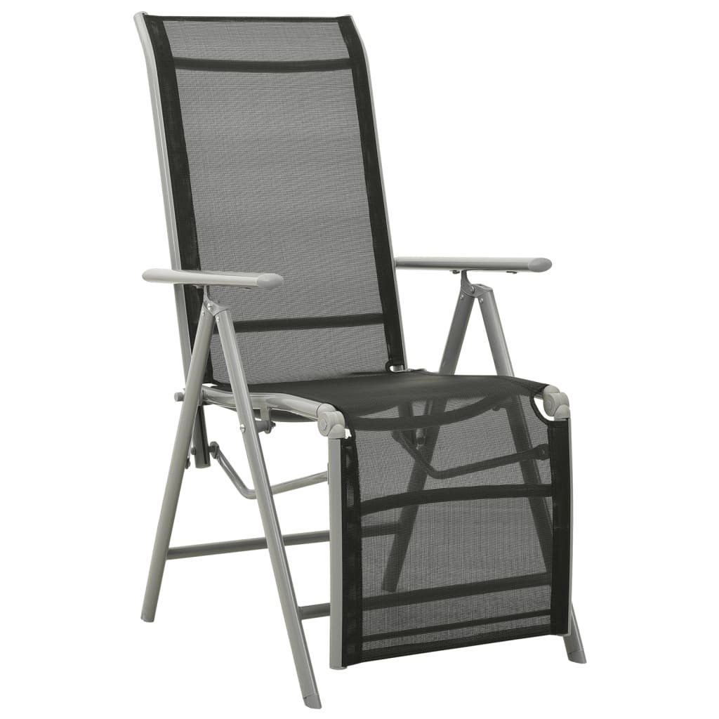Aluminium und Garten-Liegestühle Gartenstuhl 2 Textilene Stk. furnicato Silbern