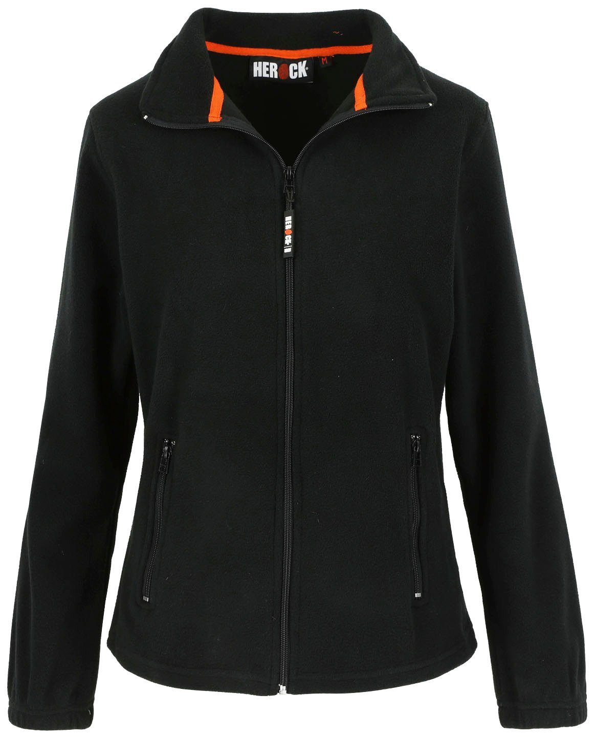Herock Fleecejacke Deva Fleece Jacke Damen Mit langem Reißverschluss, 2 Seitentaschen, warm, leicht und angenehm schwarz