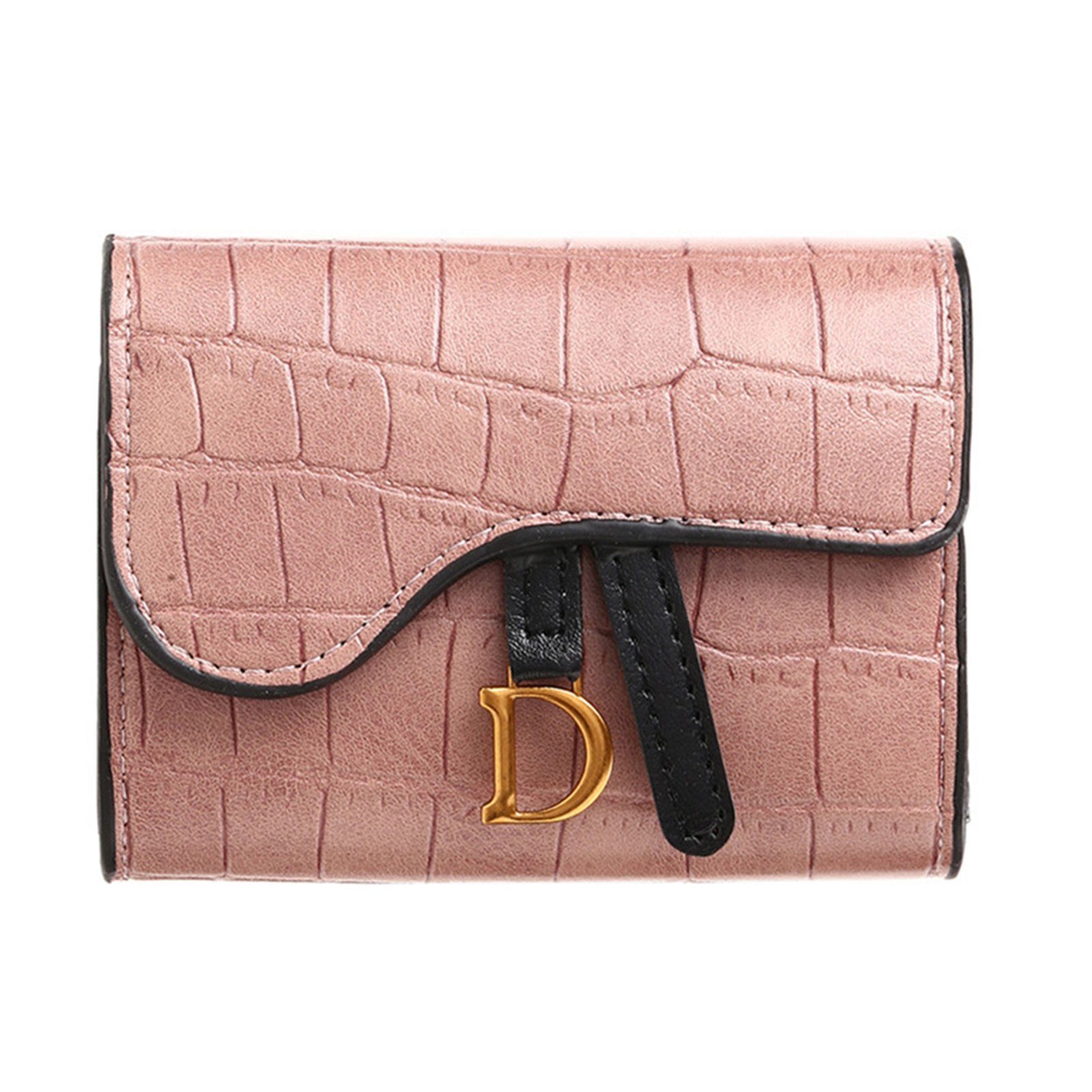 Exquisite, pink Portemonnaie, Geldbeutel Damen-Kartentasche, Kurzer Kompakte Geldbörse Blusmart Kleine Geldbörse,