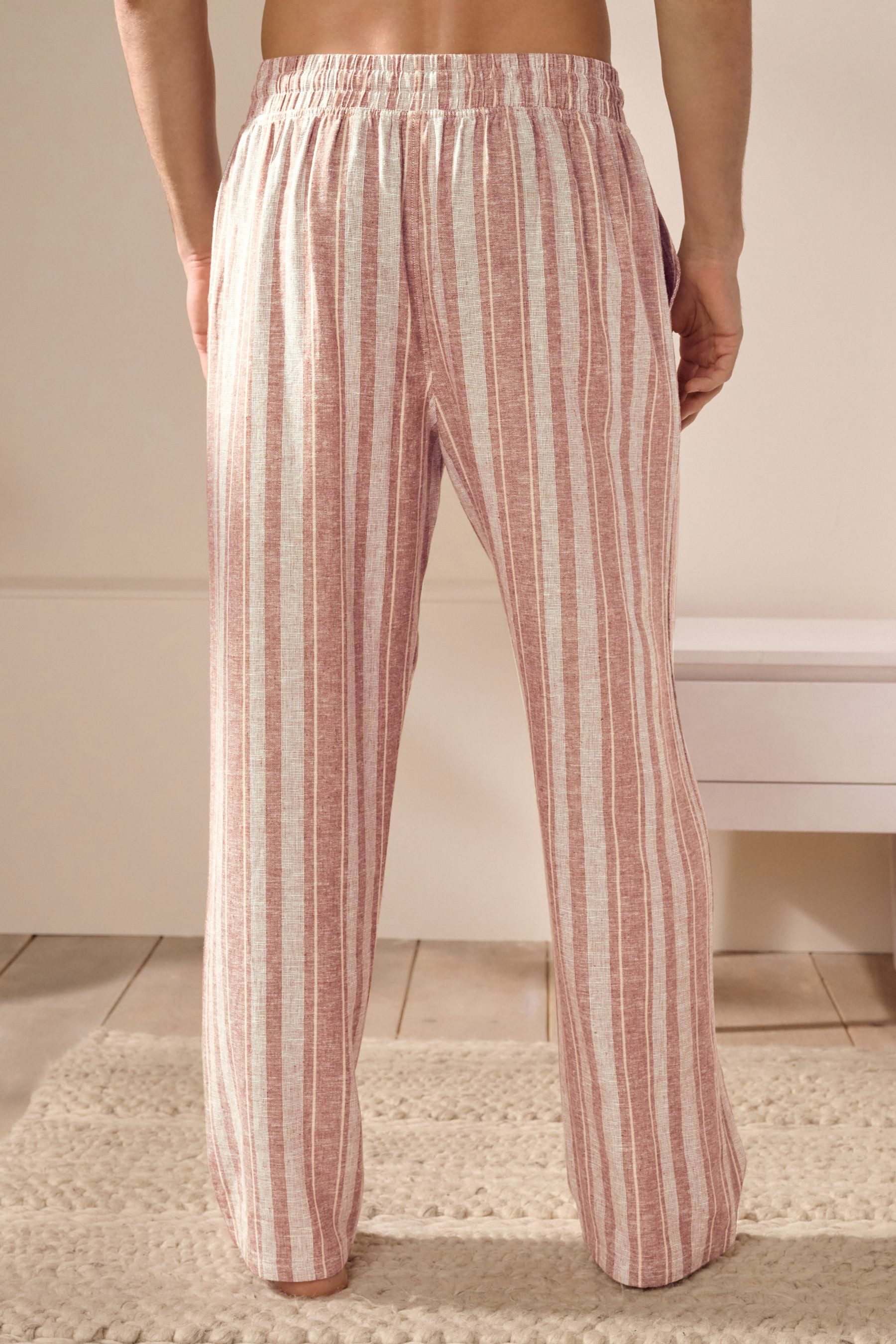 Next Pyjamahose Gestreifte Schlafanzughose aus Leinenmix-Gewebe günstig online kaufen