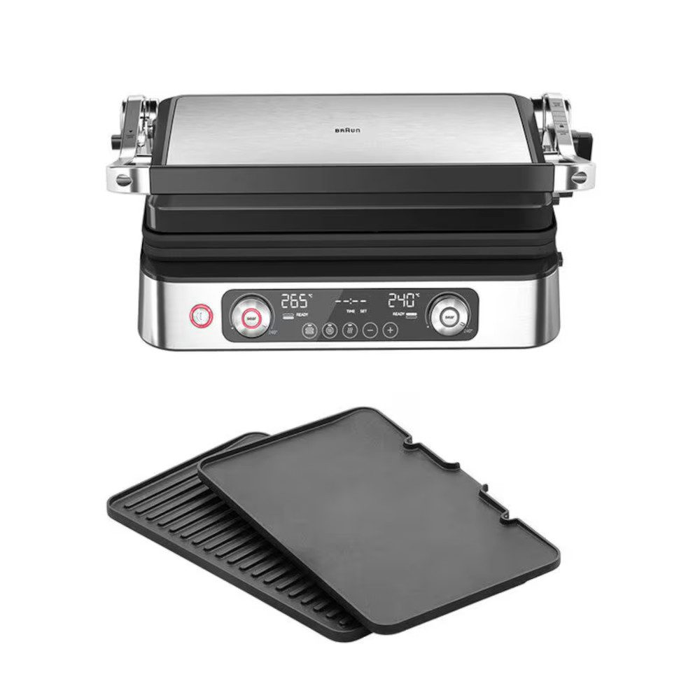 Braun Elektrogrill Kontaktgrill CG9140 Tischgrill Elektrogrill 2200 W antihaft, 2200 W, 3 automatische Garfunktionen