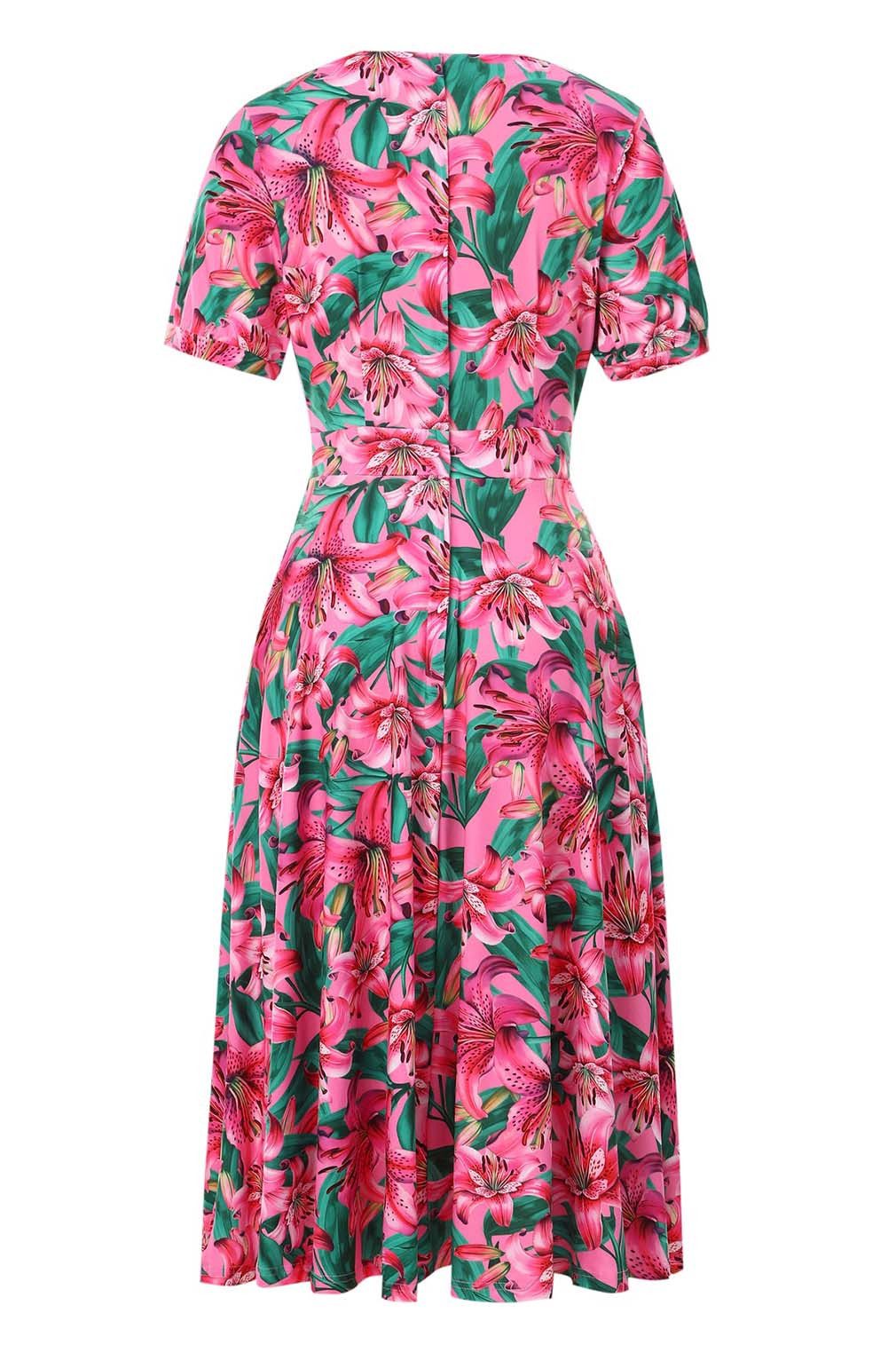 Dolly and Dotty A-Linien-Kleid Julia Pink Lily Vintage Retro Rockabilly 50er