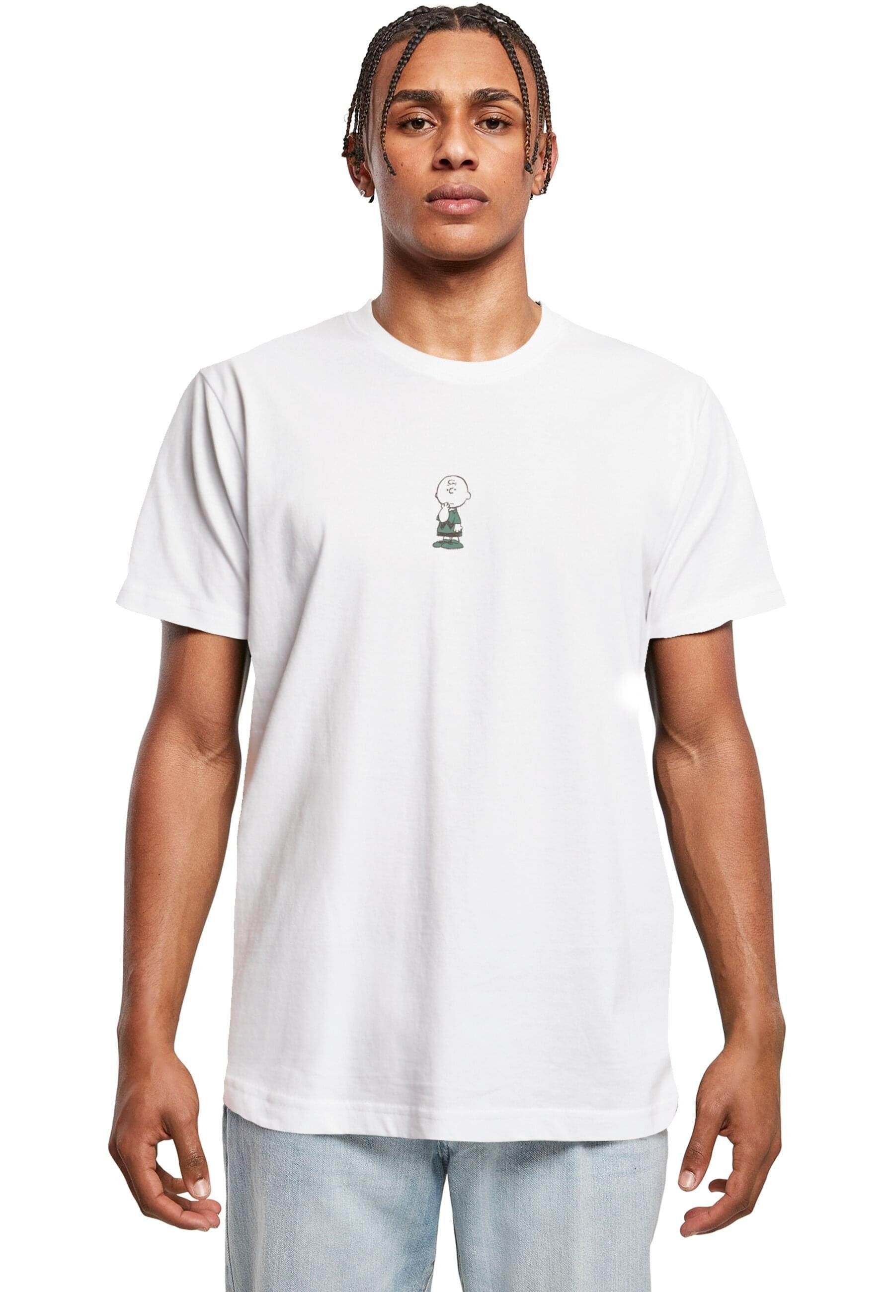 Merchcode T-Shirt Herren Peanuts - Charlie Brown T-Shirt Round Neck (1-tlg) white