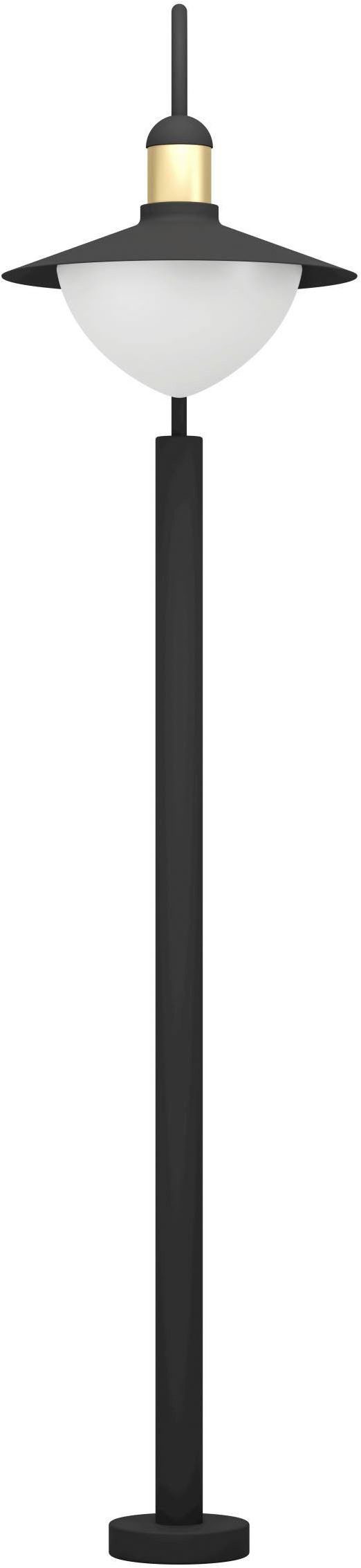 EGLO Stehlampe Sirmione Außen-Stehlampe, Standleuchte, Stahl, E27, IP44, Außenlampe, ohne Leuchtmittel, Stehleuchte - L34 x B27 x H120 cm - schwarz, gold - 1X60W exkl.