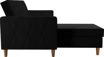 CosmoLiving by Cosmopolitan Ecksofa Liberty, L-Form, mit Schlafffunktion, Recamiere beidseitig montierbar, Sitzhöhe 43 cm