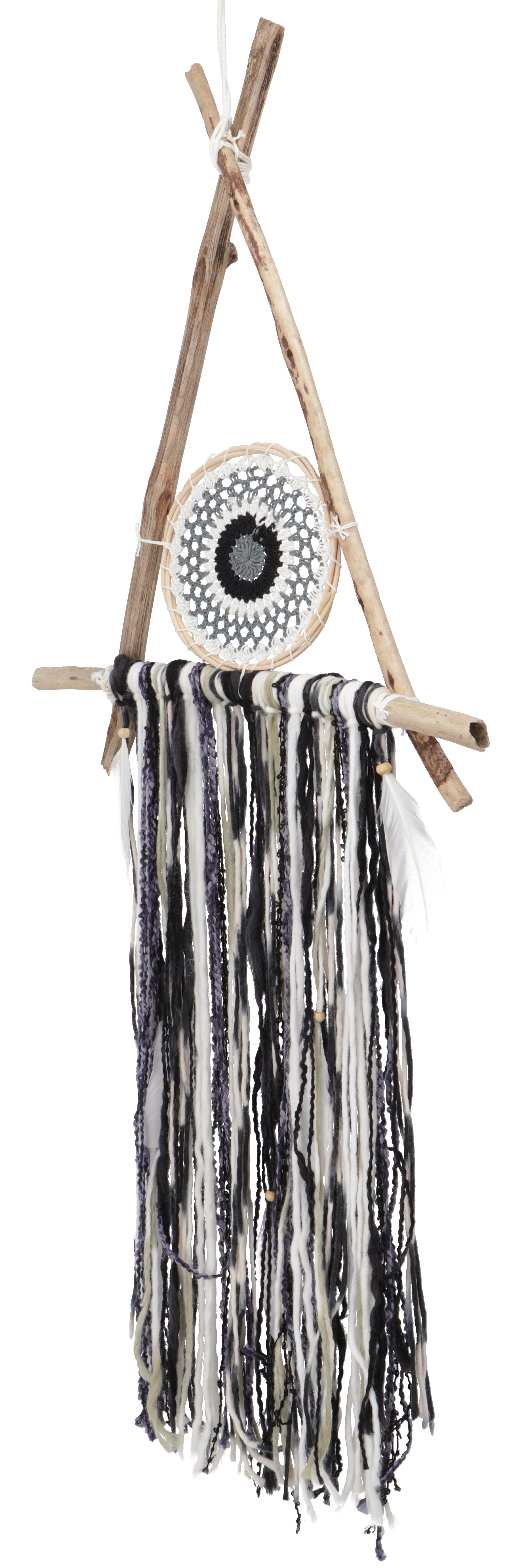 Guru-Shop Dekoobjekt Traumfänger Boho Dreieck - natur