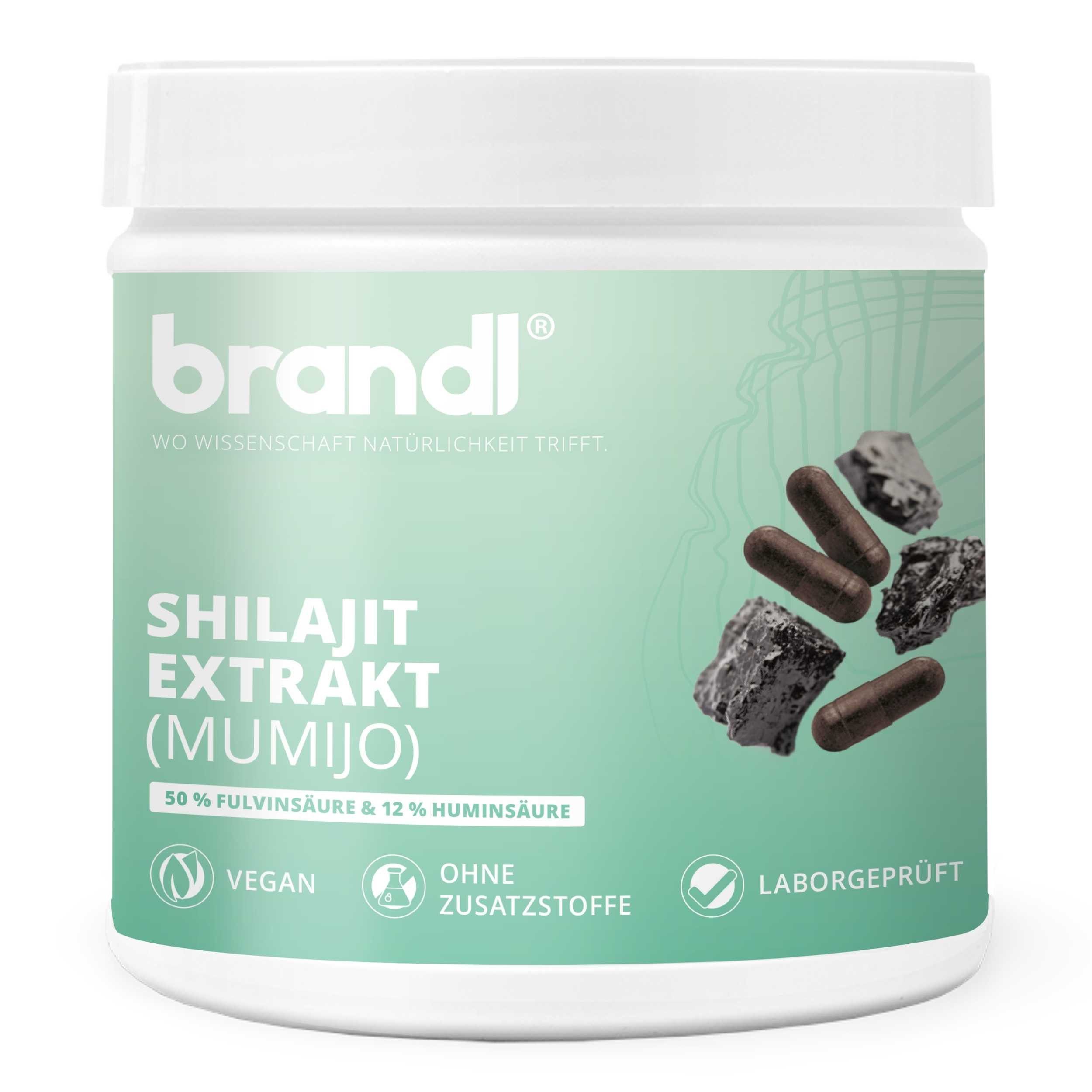 Brandl Nutrition brandl® Shilajit Kapseln, Extrakt mit Fulvinsäure und Huminsäure Kapseln