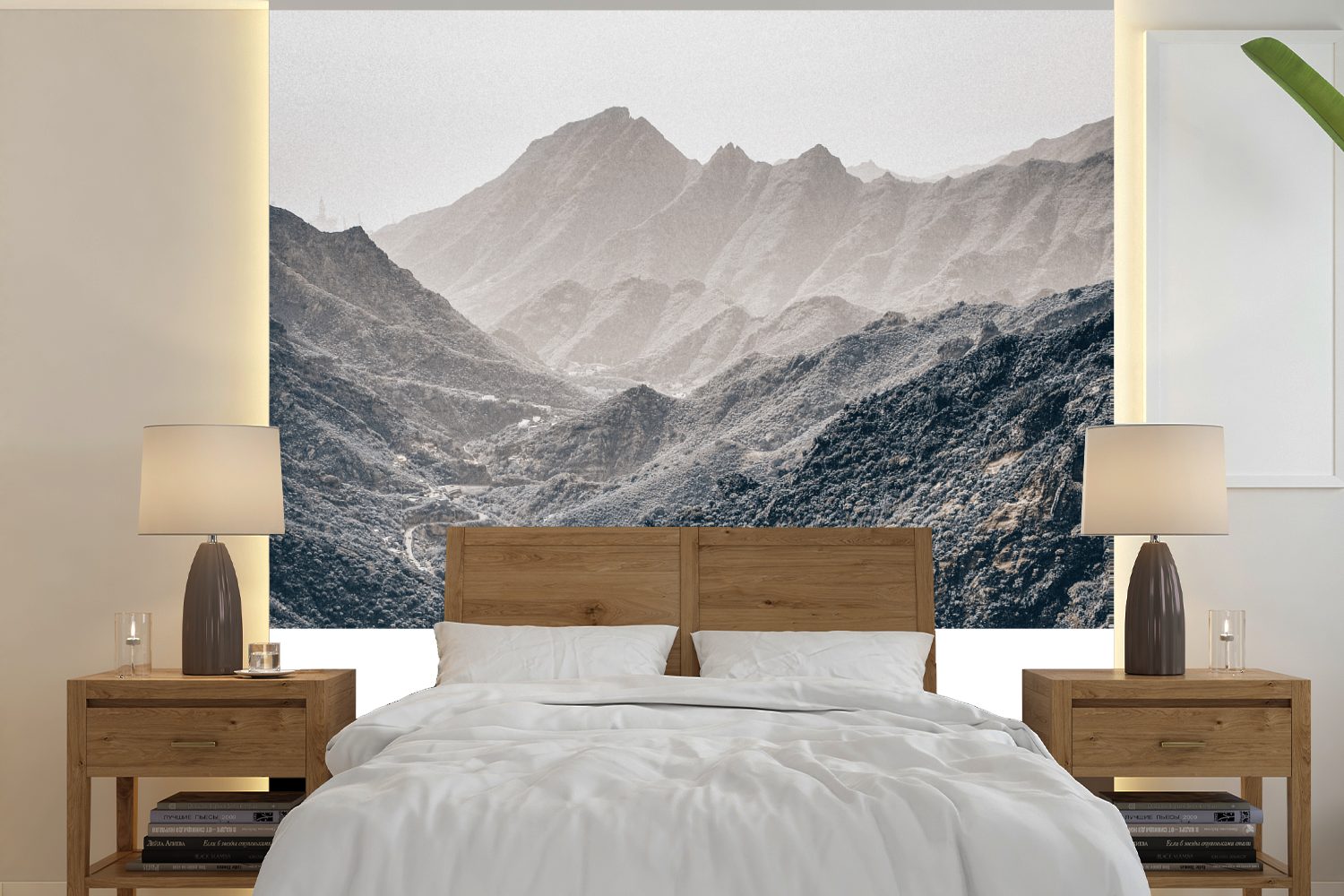 MuchoWow Fototapete Teneriffa - Spanien - Berge, Matt, bedruckt, (5 St), Vinyl Tapete für Wohnzimmer oder Schlafzimmer, Wandtapete