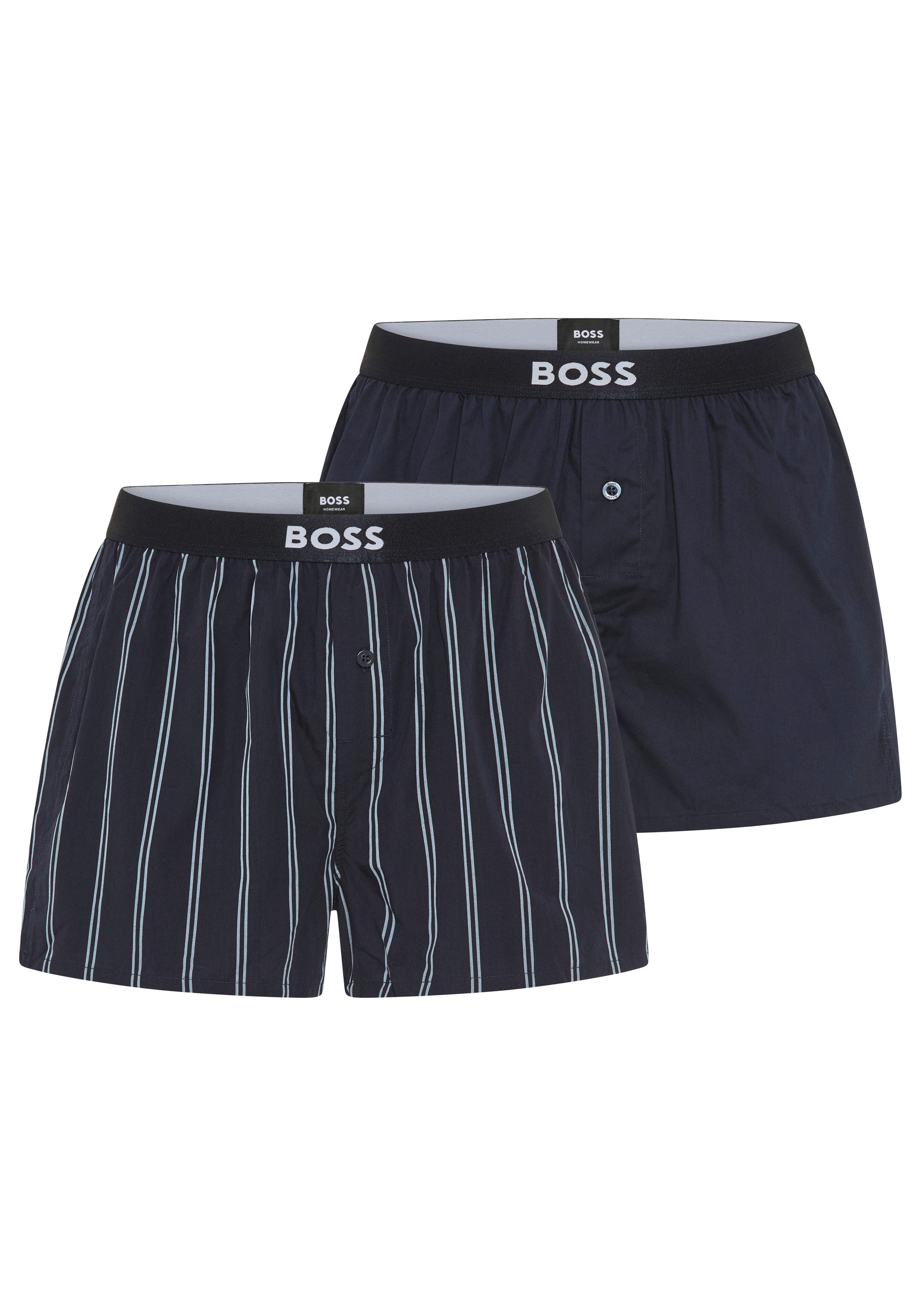 BOSS Pyjamashorts 2P Boxer Shorts EW (Packung, 2-tlg., 2er) mit Logobund günstig online kaufen