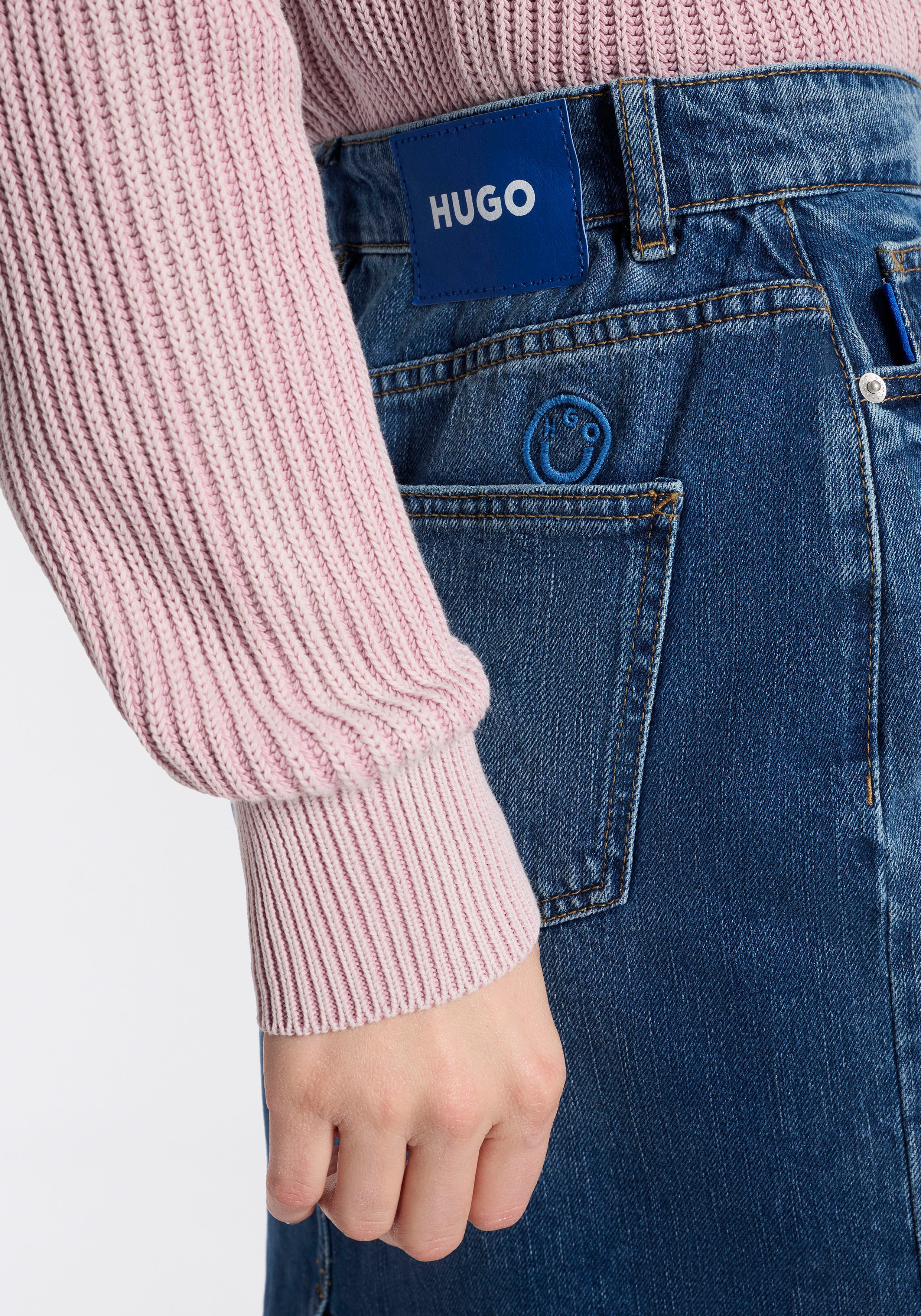 HUGO Jeansrock Gadele Mid Rise, in Midi-Länge