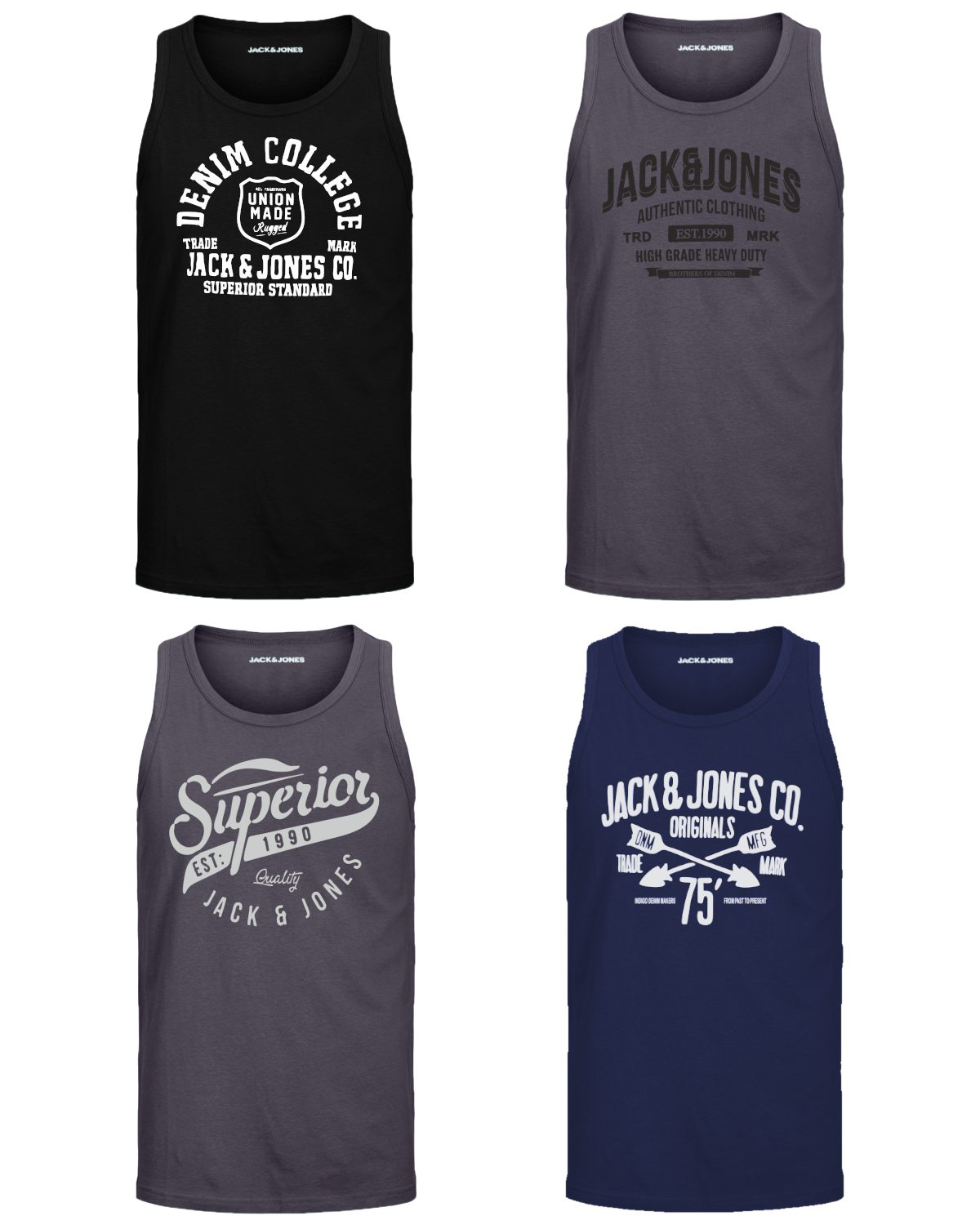 Jack & Jones Tanktop (Spar-Set, 4er-Pack) in unifarbe
