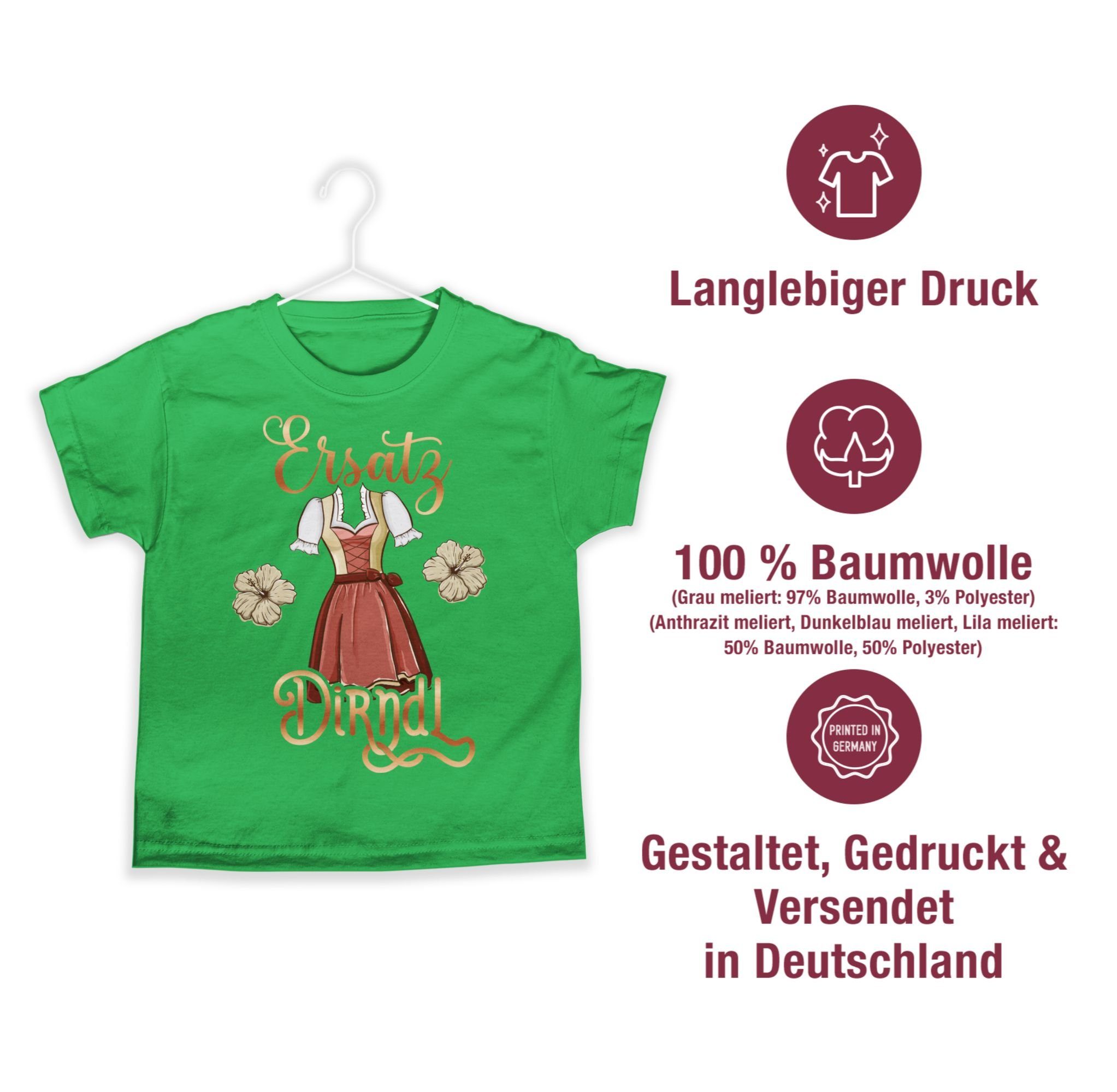 Shirtracer T-Shirt Dirndl Oktoberfest Tracht Ersatz für Grün Outfit 02 Kinder Mode