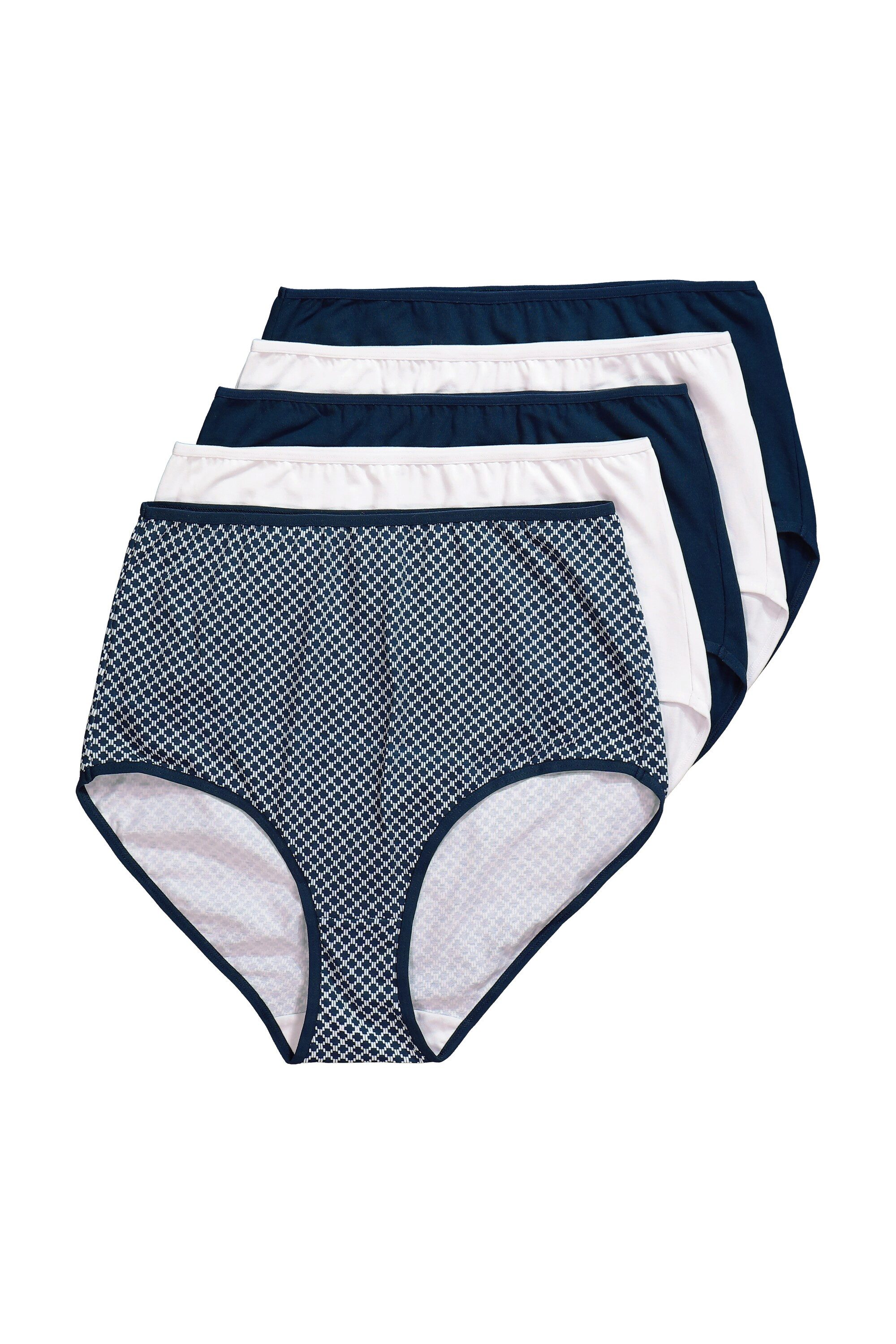Ulla Popken Slip Maxislips 5er-Pack Muster/einfarbig High Waist
