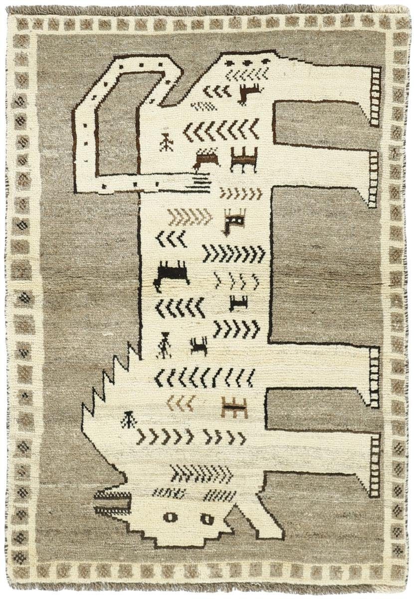 Orientteppich Ghashghai Figural 99x145 Handgeknüpfter Orientteppich / Perserteppich, Nain Trading, rechteckig, Höhe: 12 mm