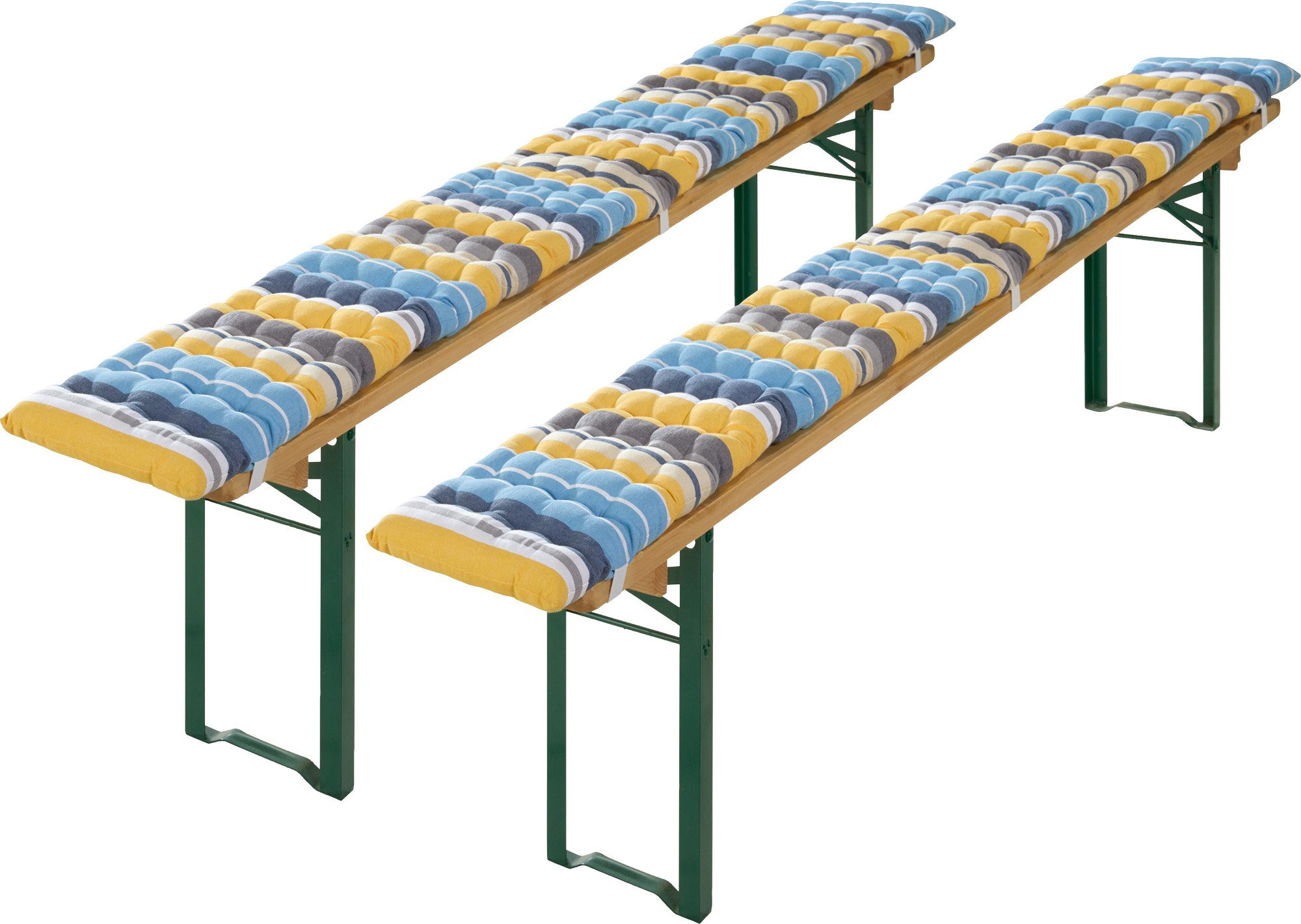 REDBEST Stuhlkissen Bierbank-Auflage 2er-Pack, Streifen