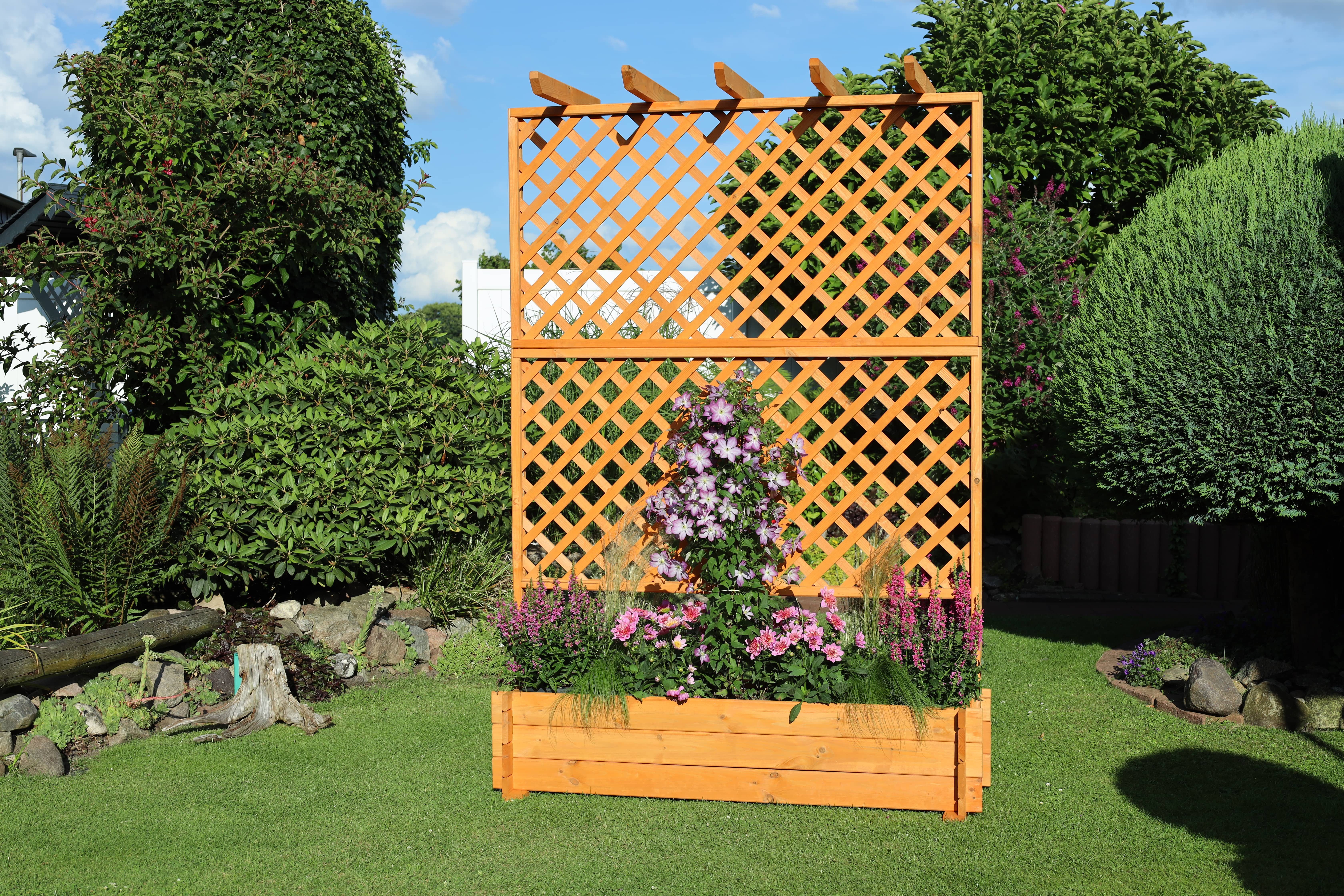 promadino Spalier, Pergola mit Pflanzkasten, BxTxH: 140x65x200 cm