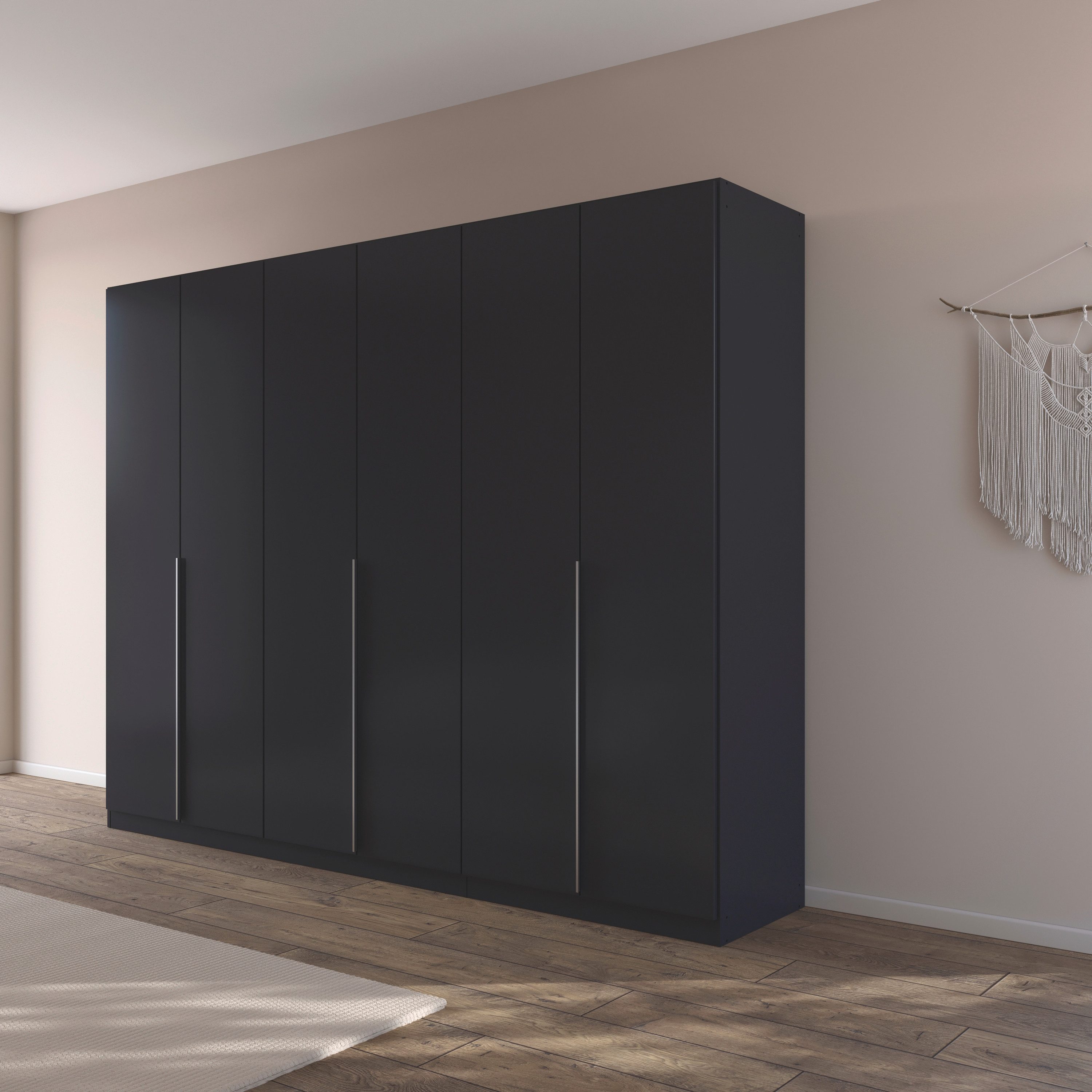 OTTO home Drehtürenschrank Kleiderschrank Schrank Garderobe AGORDO Schlafzimmer (in zwei Griff-Farben, Breiten 91-405 cm, Dekor- oder Hochglanzfront) durchdachte Innenausstattung, in 8 Breiten und 2 Höhen MADE IN GERMANY