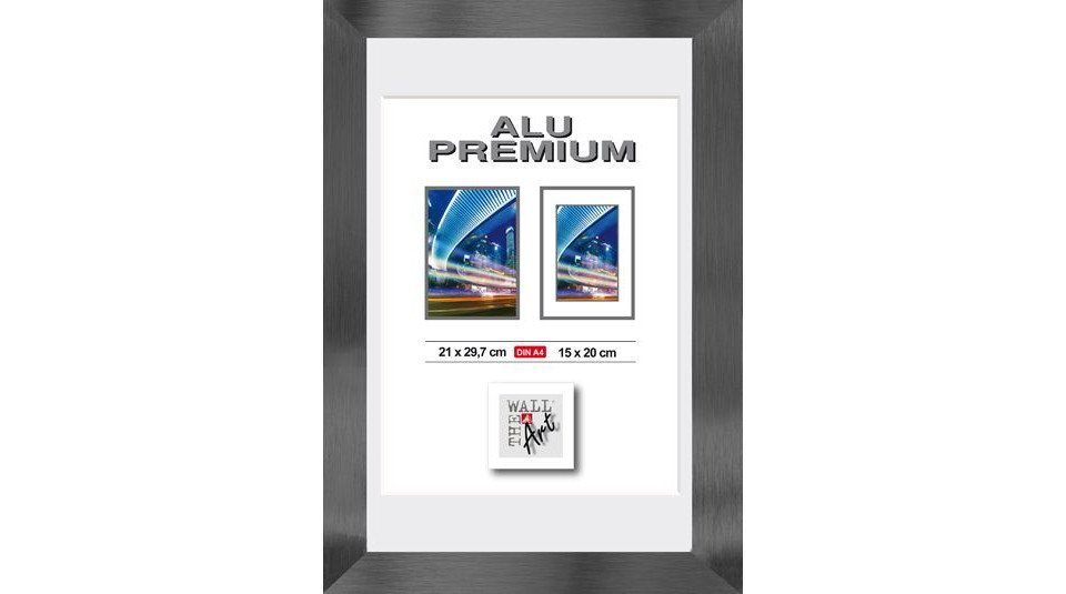 The Wall - the art of framing AG Bilderrahmen Aluminiumrahmen Quattro schwarz, 21 x 29, 7 cm | Einzelrahmen