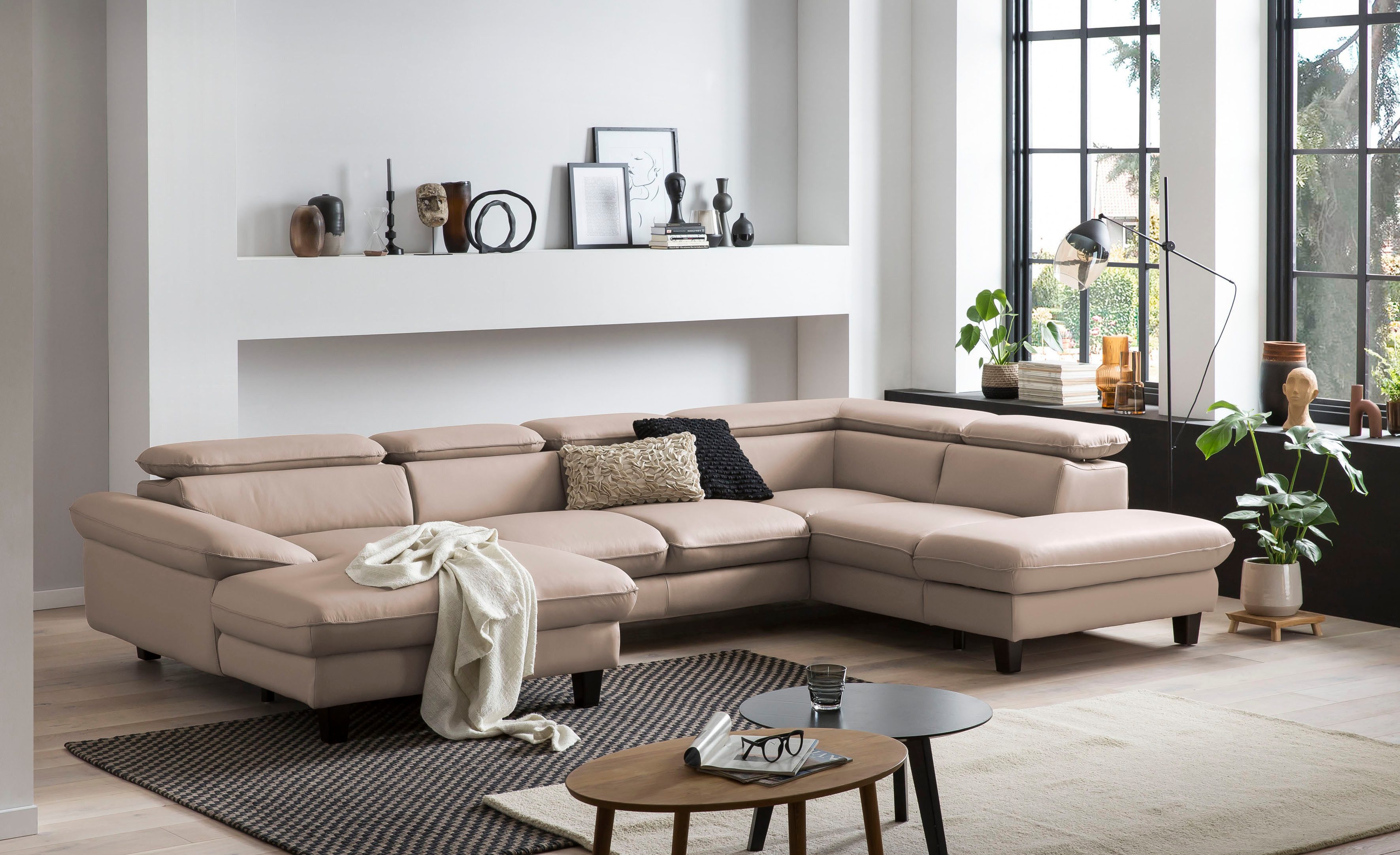 OTTO home Wohnlandschaft Pilot U-Form, mit Kopfteilverstellung, wahlweise mit Schlaffunktion & Bettkasten