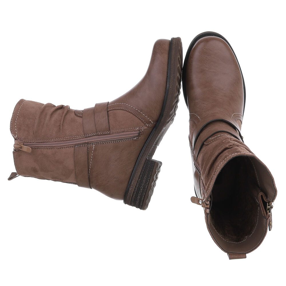 Ital-Design Stylischer Stretch-Stiefel mit Schnalle und Reißverschluss Stie günstig online kaufen