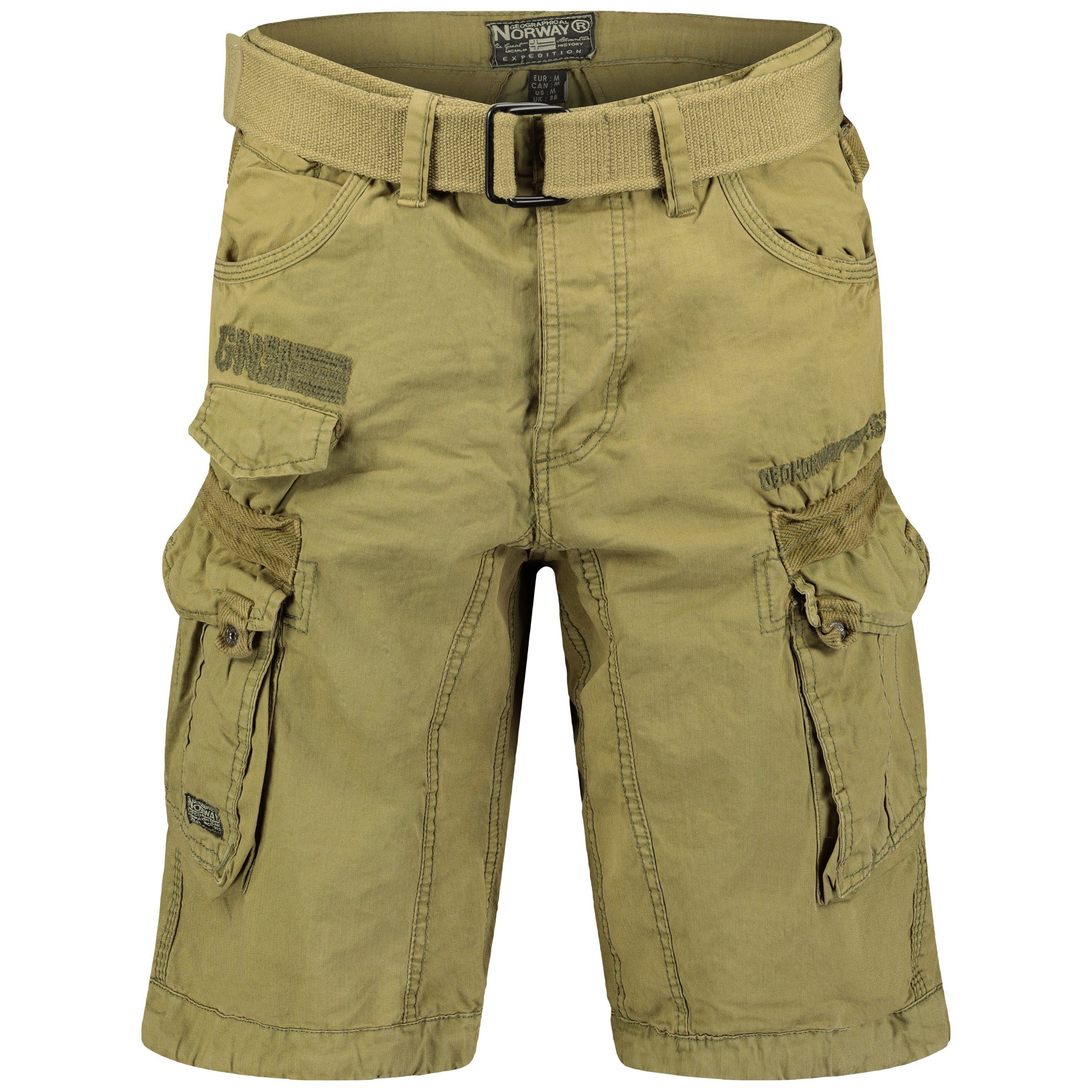 Geographical Norway Cargoshorts Herren – Kurze Hose aus Baumwolle, Regular Fit (Packung, 1-tlg) Bermuda Shorts mit Gürtel & Cargotaschen, Größe S–5XL – Bild 4 von 5