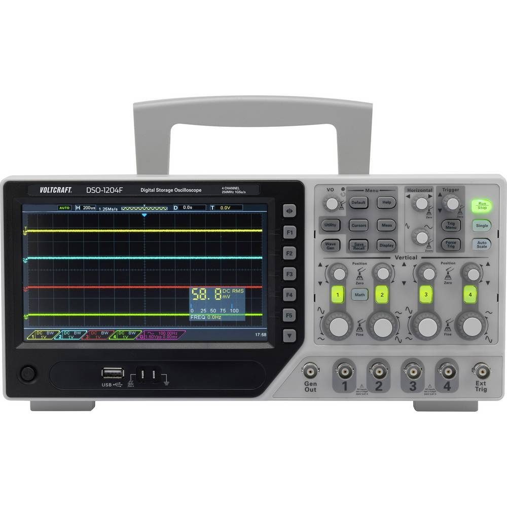 VOLTCRAFT Multimeter Speicheroszilloskop, Digital-Speicher (DSO), Funktionsgenerator