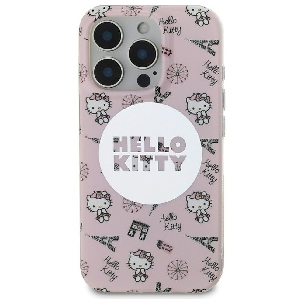 Hello Kitty Handyhülle Schutzhülle Magnethülle Handyschale 6,9 Zoll, MagSafe, Hartschale, Paris-Motiv, stoßdämpfend