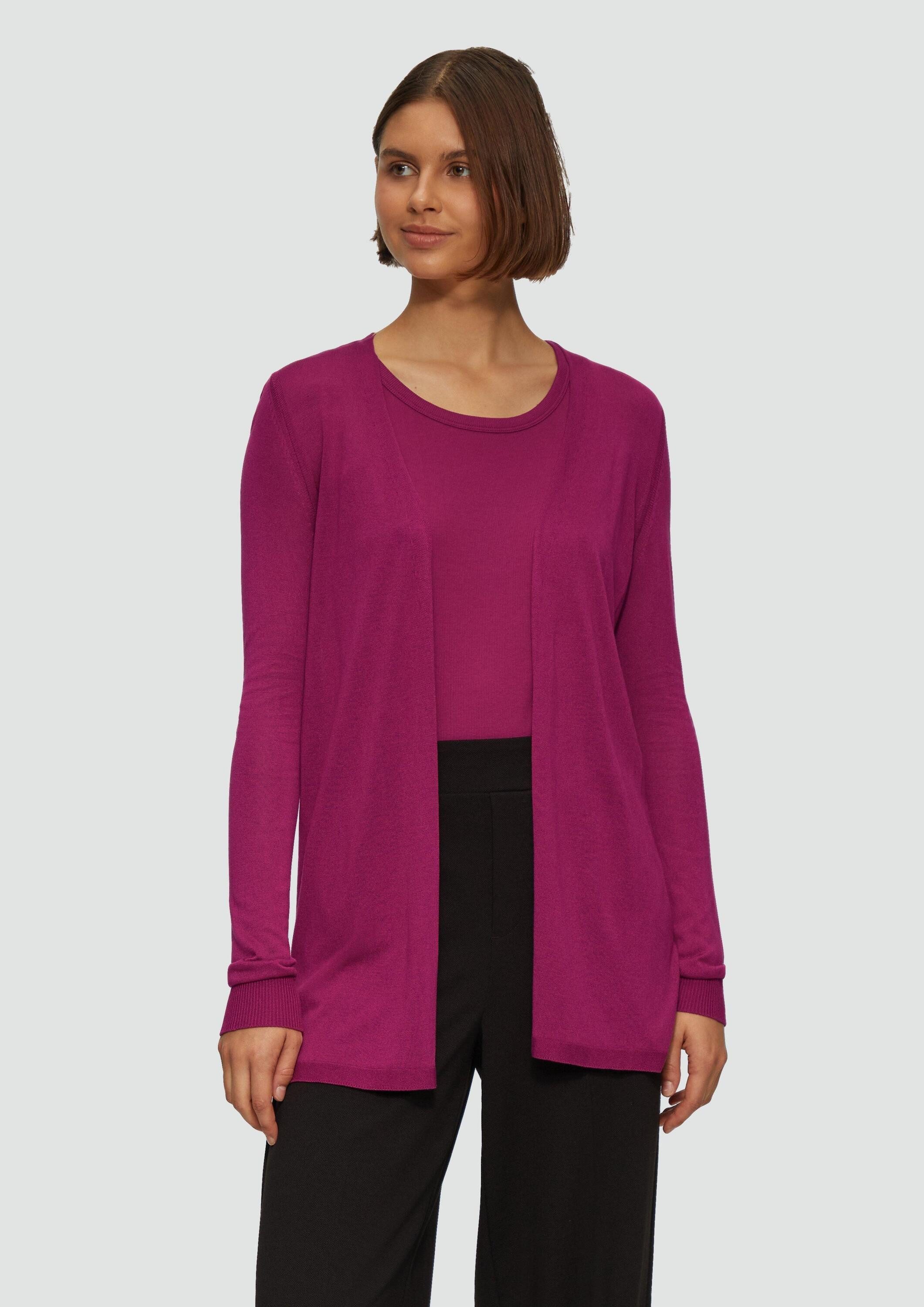 s.Oliver Cardigan Strickjacke Feinstrick-Cardigan aus reiner Viskose