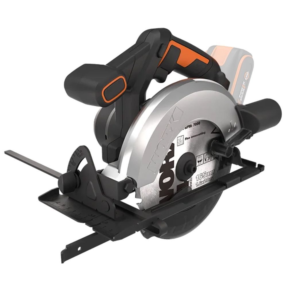 Worx Handkreissäge Worx Akku-Handkreissäge 20 V 165mm WX526.9 ohne Akku und Ladegerät