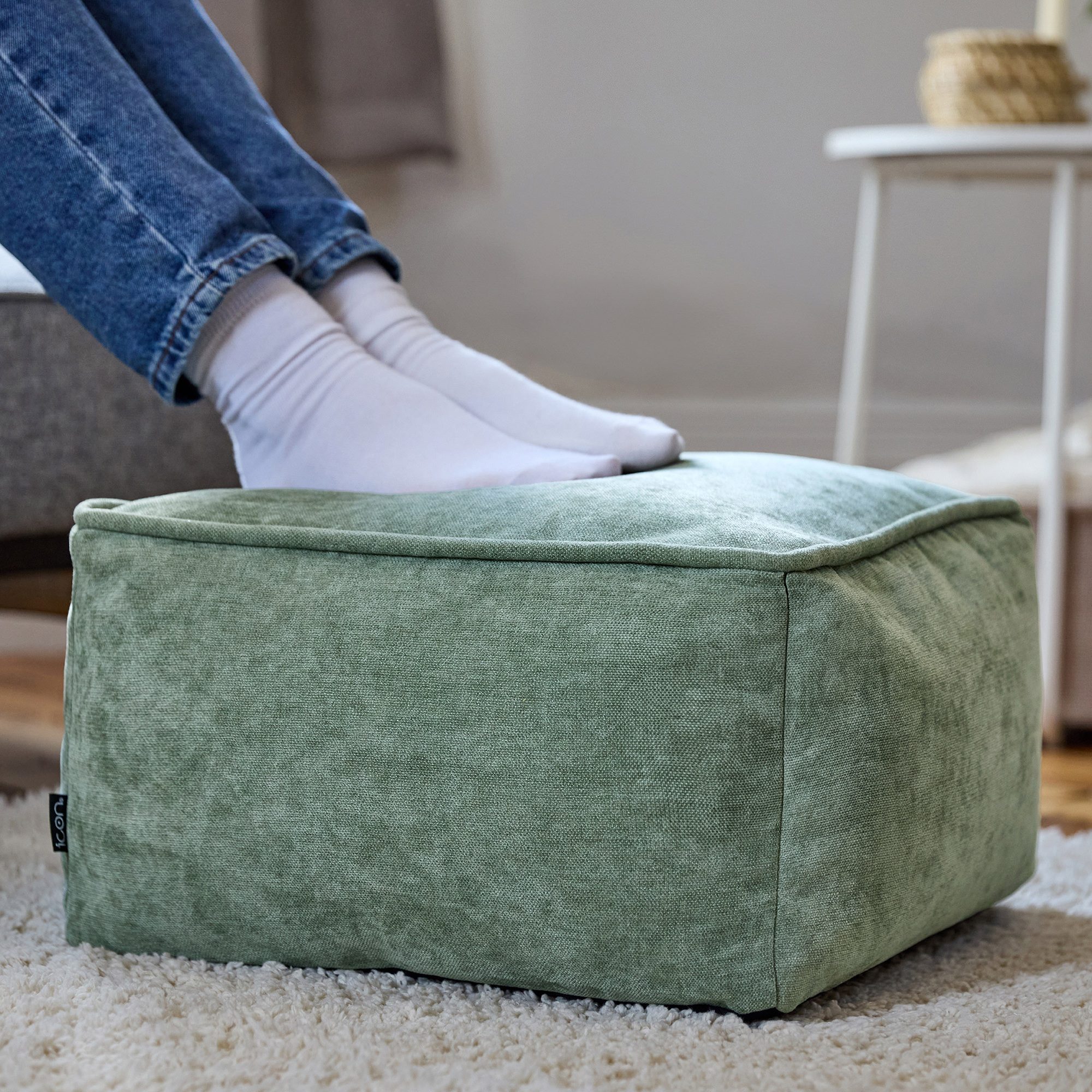 icon Pouf aus Chenille „Amara“ mit günstig online kaufen