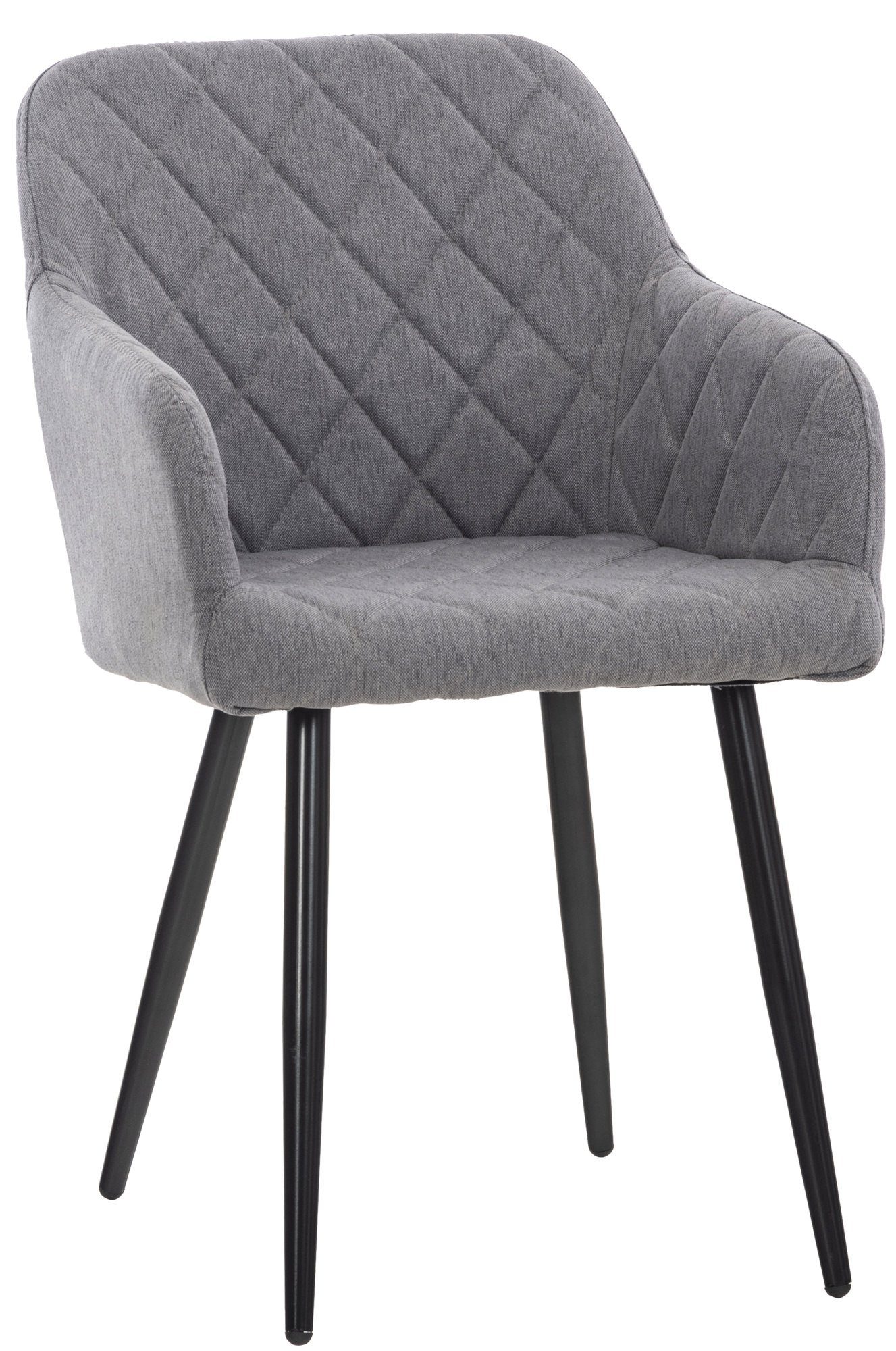 TPFLiving Esszimmerstuhl Shyva mit hochwertig gepolsterter Sitzfläche - Konferenzstuhl (Küchenstuhl - Esstischstuhl - Wohnzimmerstuhl - Polsterstuhl), Gestell: Metall schwarz - Sitzfläche: Stoff grau | Stühle