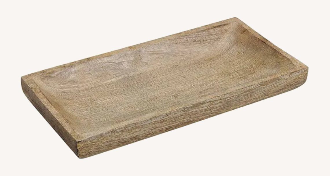 Meinposten Dekoschale Tablett Holztablett Mangoholz massiv Dekoschale Schale Mango Holz 30 oder 38 cm (1 St)