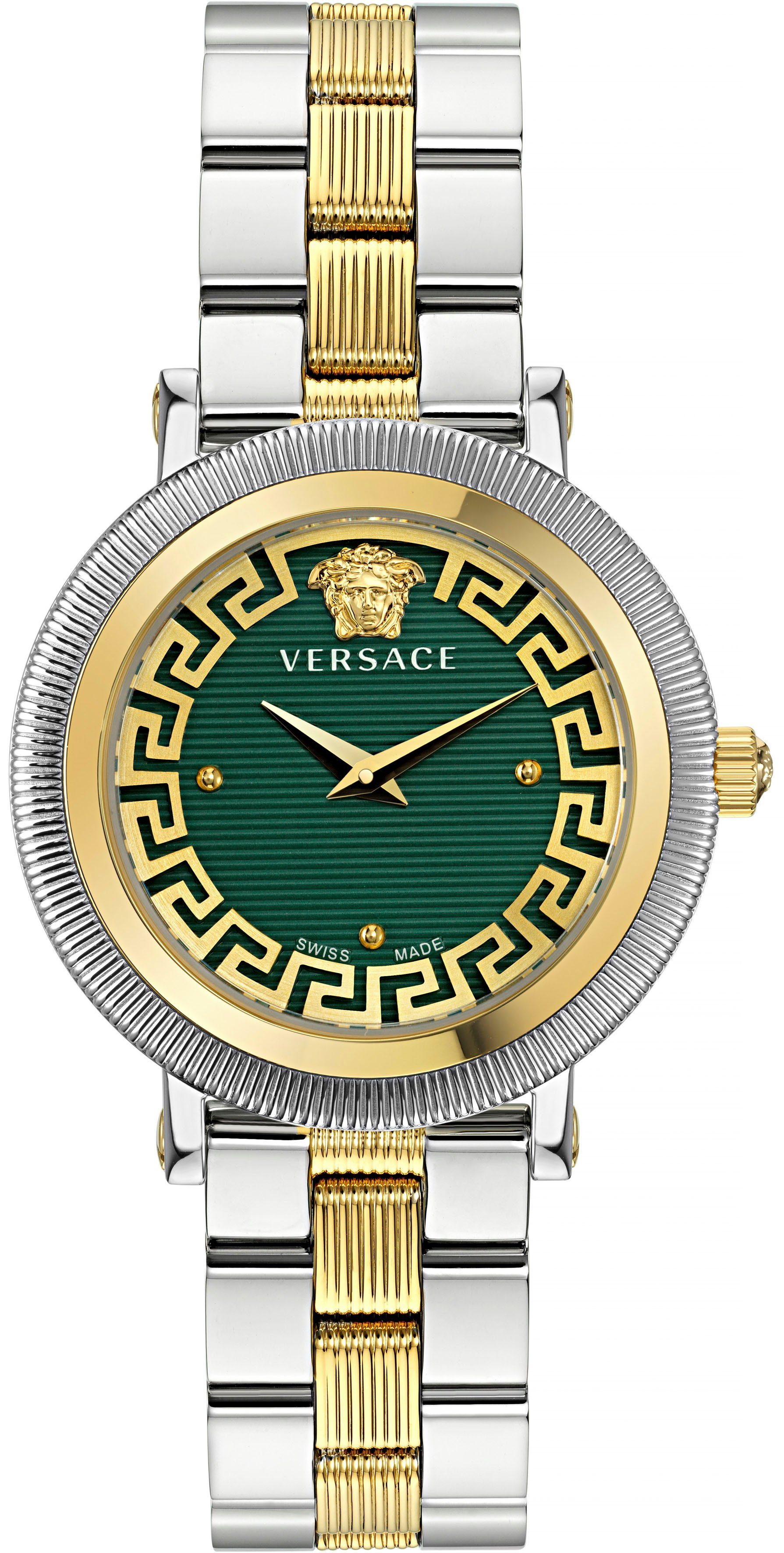 Versace Quarzuhr GRECA FLOURISH, VE7F00523, Armbanduhr, Damenuhr, Saphirglas, Swiss Made, bicolor, analog