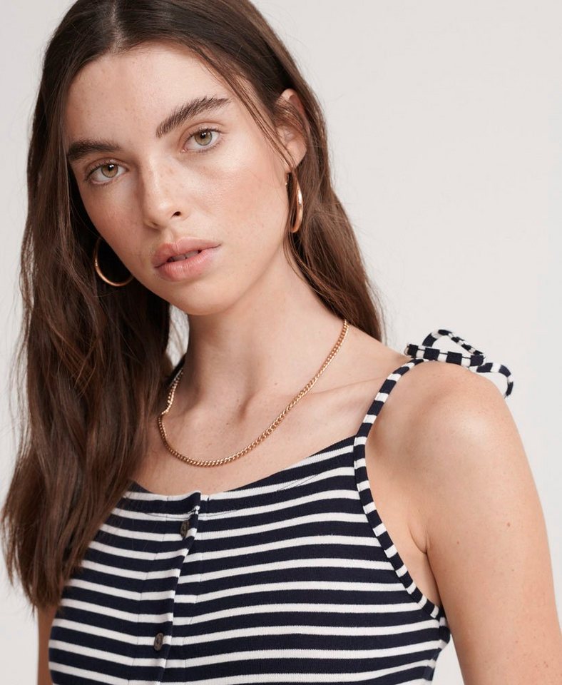 Superdry Spaghettikleid »CHARLOTTE BUTTON DOWN DRESS« mit modischer Knopfleiste in