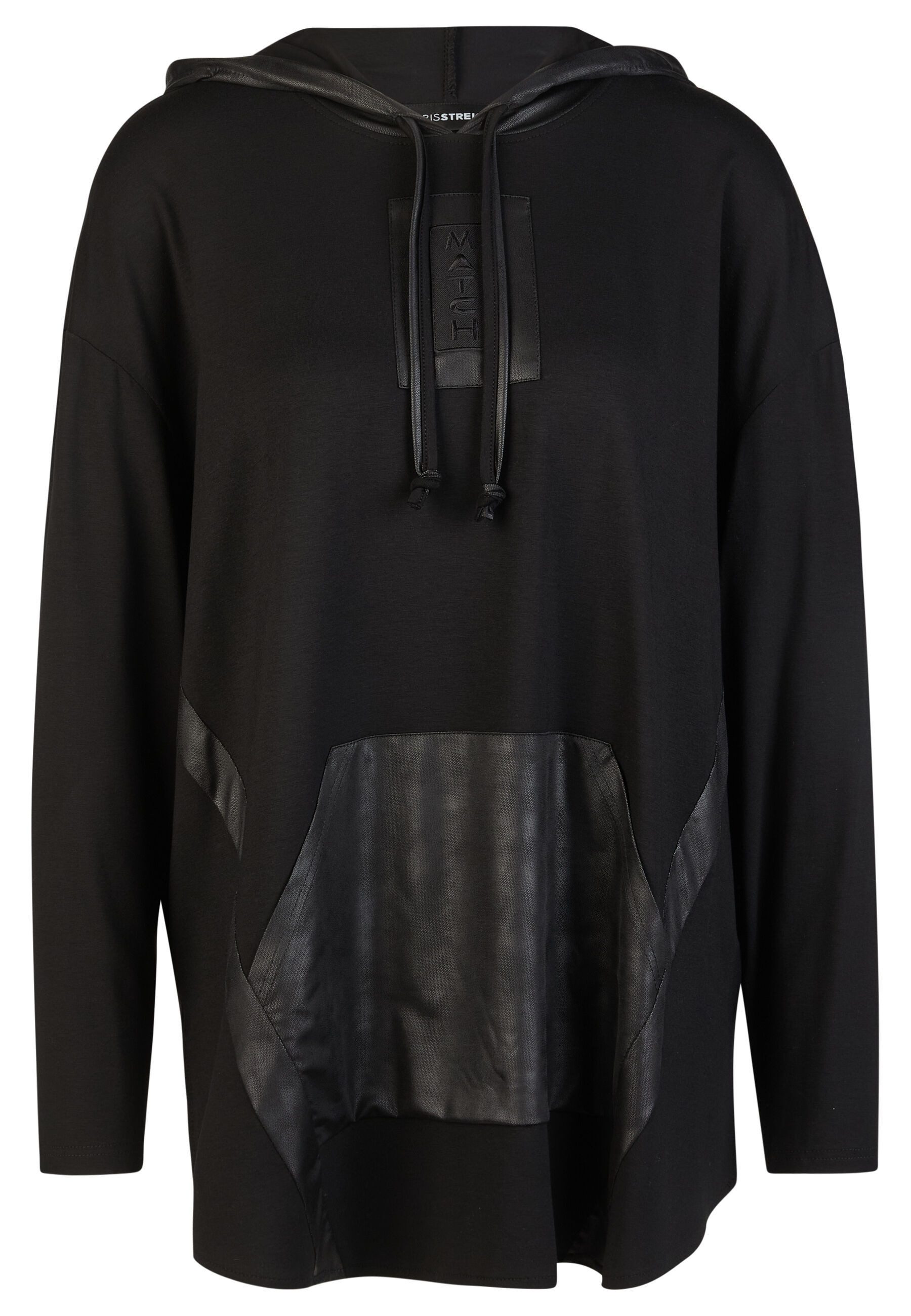 Doris Streich Longshirt (1-tlg) mit Hoodie aus Lederimitat-Mix
