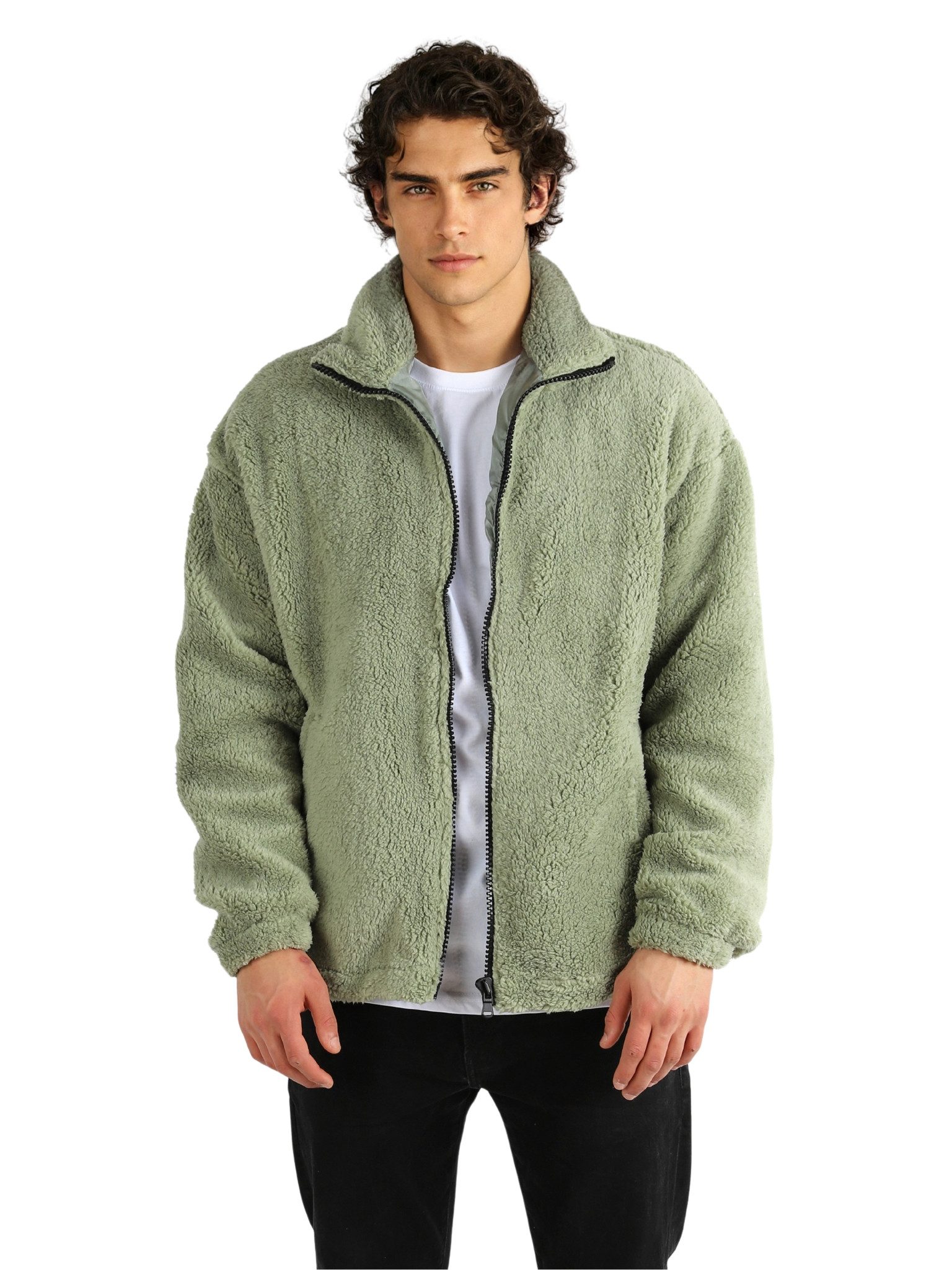 Hoodie Herren Plüsch-Sweatshirt Sweatshirt Pullover mit Zipper