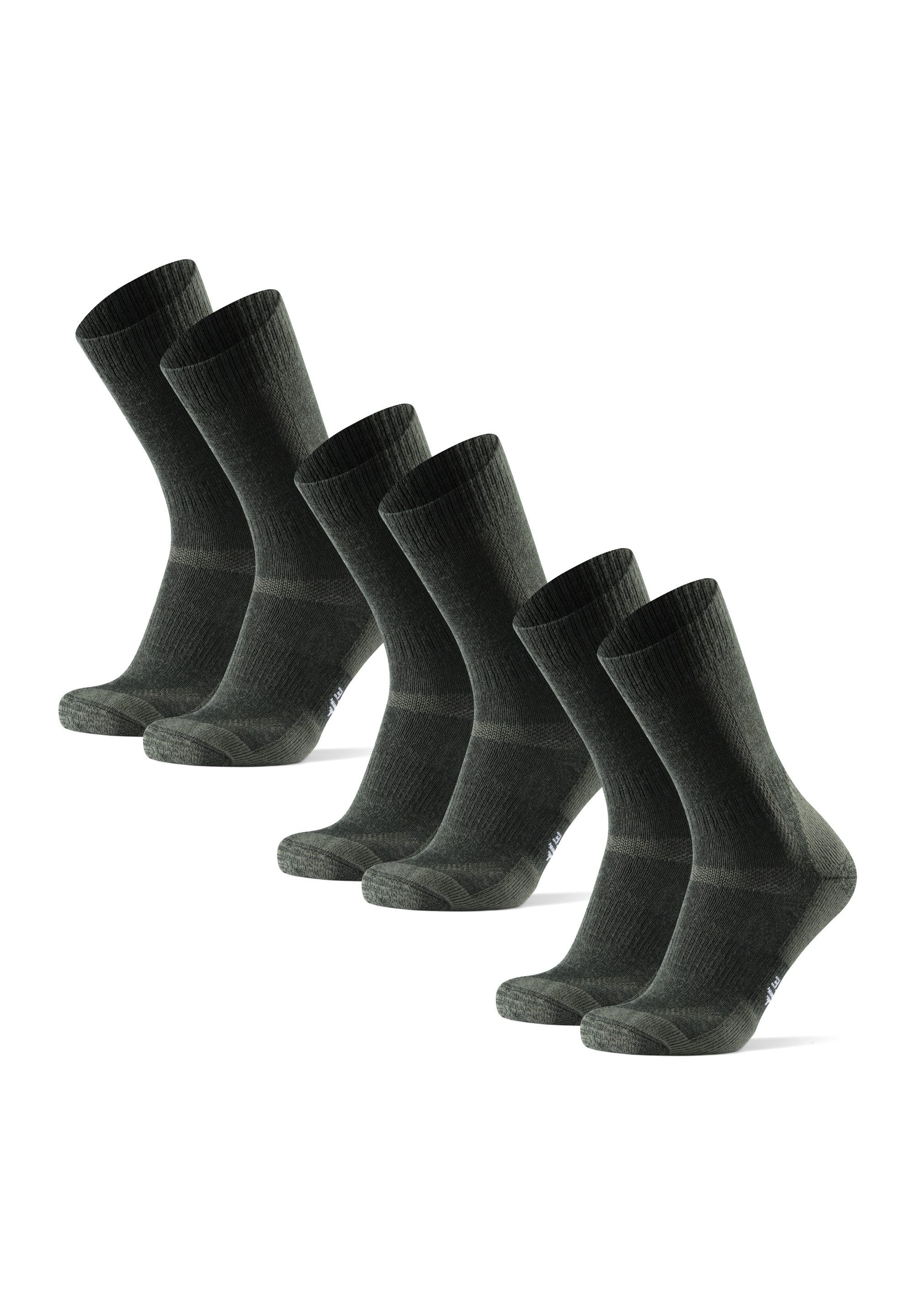 DANISH ENDURANCE Basicsocken Classic Hiking Crew (3-Paar) Anti Blasen Socken zum Wandern, für Herren, Damen & Kinder