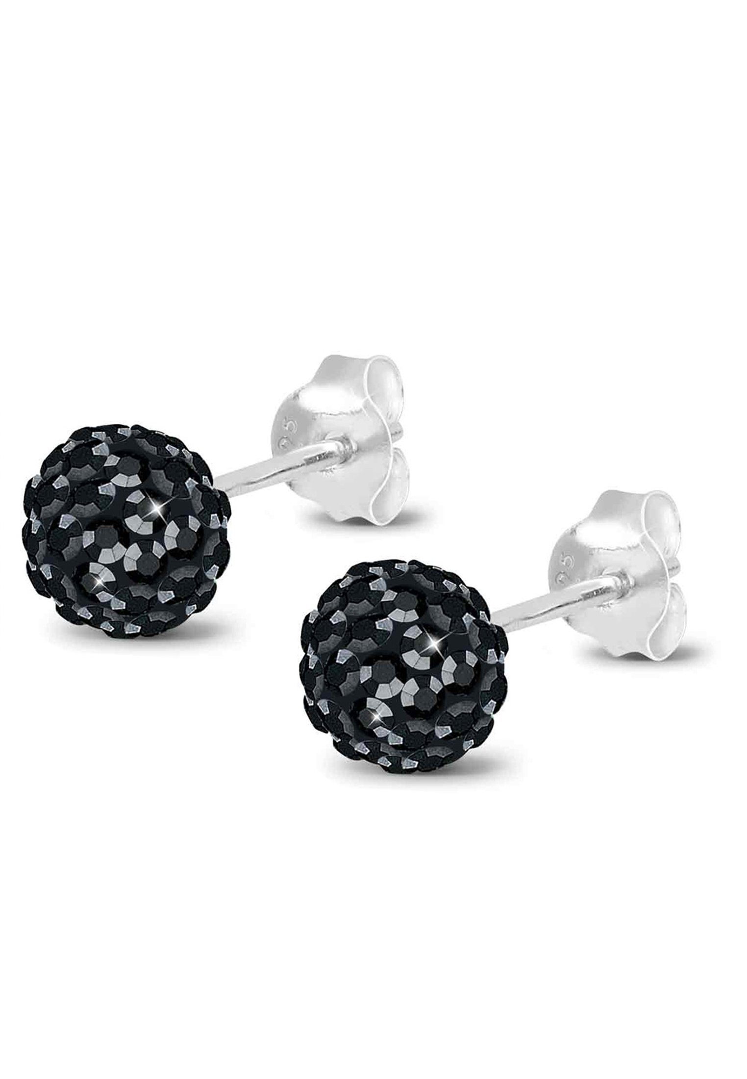 Elli Paar Ohrstecker Kugel Funkelnd 925 Silber, mit Kristallen von Swarovski®