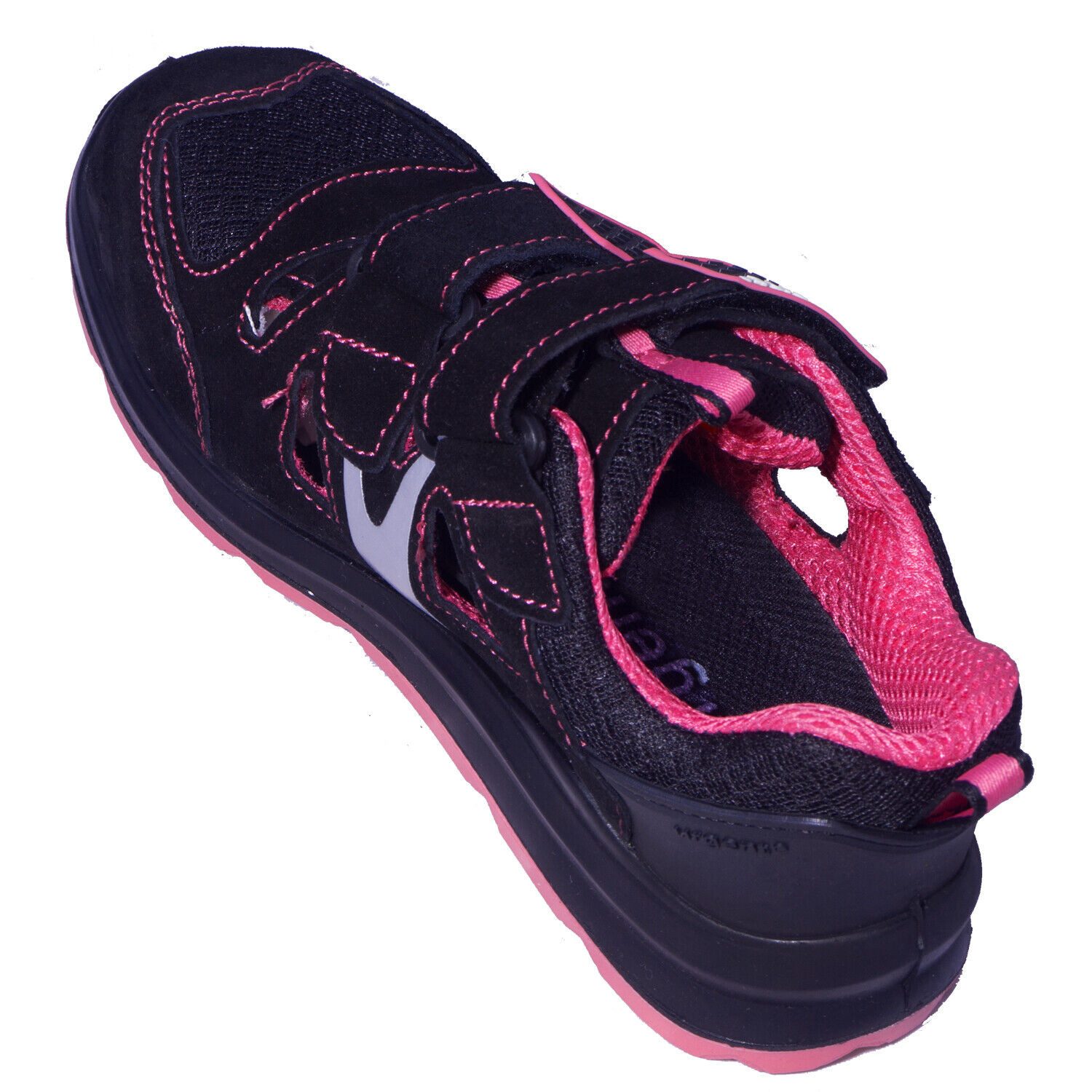 Urgent Damen Arbeitssandale S1 Sicherheitssandale Schutzkappe Schwarz-Rosa Arbeitsschuh – Bild 4 von 5