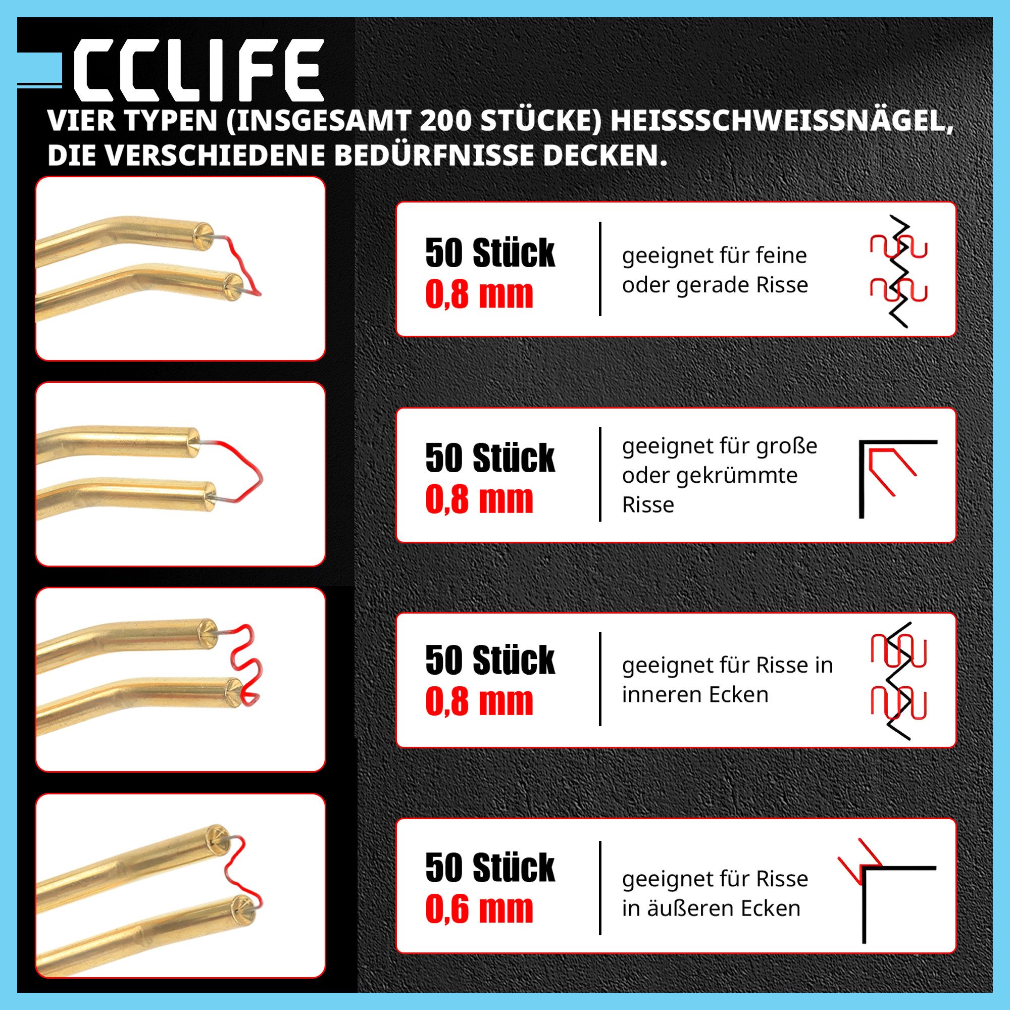 CCLIFE Kunststoff-Reparaturset CCLIFE Kunststoff Schweißgeraet Auto Stoßstange Reparatur Werkzeug – Bild 2 von 5