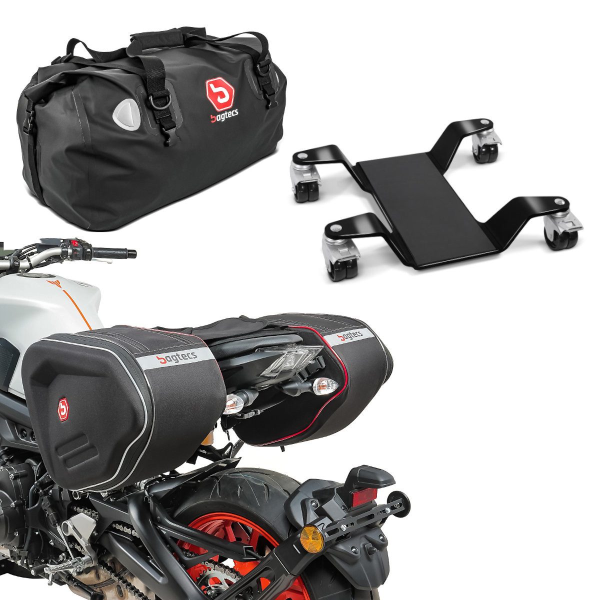 Bagtecs Schraube Set Satteltaschen RF1 + Hecktasche Drybag XF60 120L + Rangierhilfe für