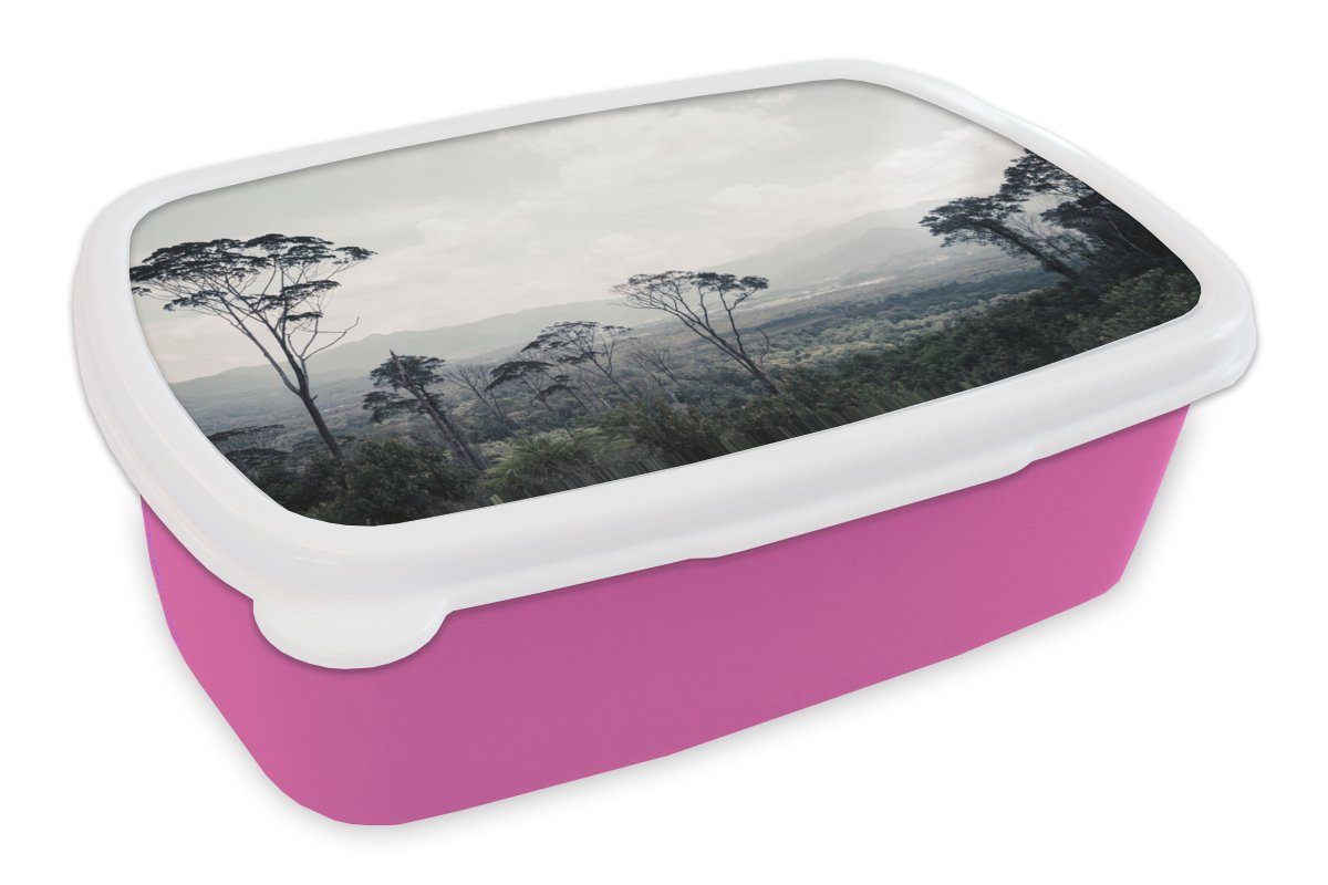 rosa Brotdose Erwachsene, für MuchoWow Snackbox, Mädchen, Bäume - (2-tlg), Luft Kunststoff Natur, Brotbox - Lunchbox Kinder, Kunststoff,